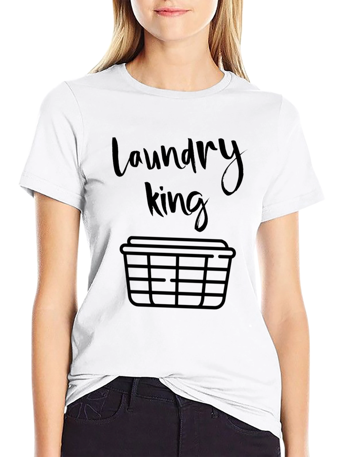 Black Laundry King Graphic T-Shirt - Funny Men's Tee view 9