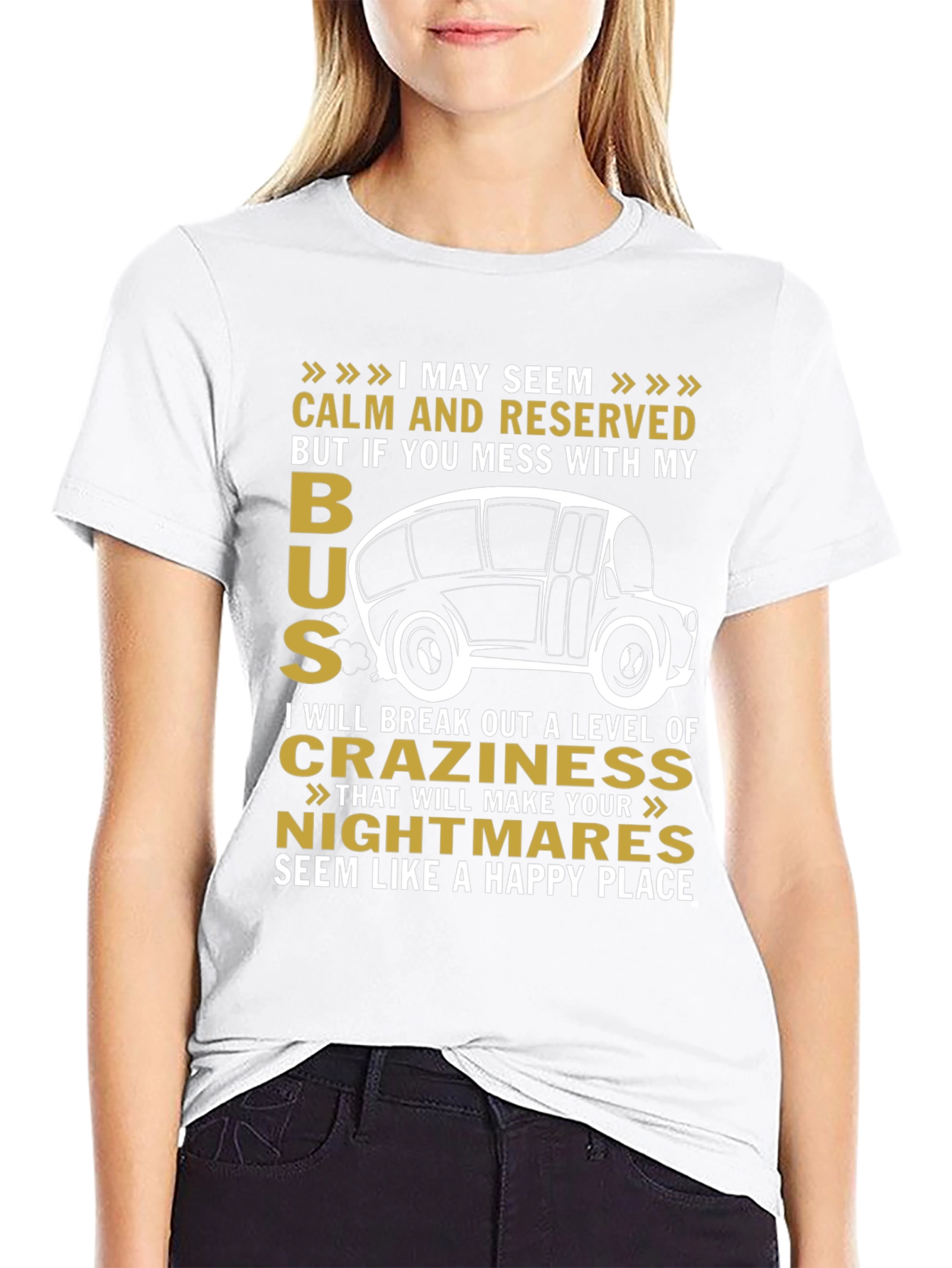 Black Calm and Reserved Bus Driver T-Shirt view 9