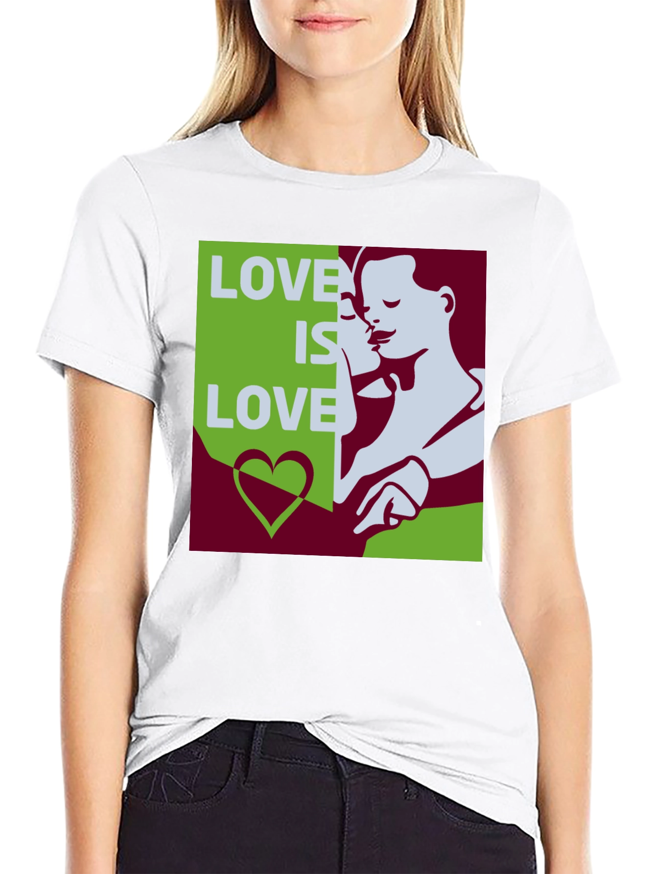 Black Love Is Love Graphic Tee - Black Cotton Blend view 9