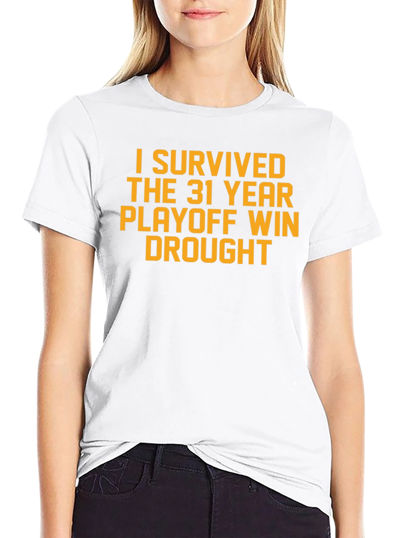 Black I Survived the Playoff Win Drought T-Shirt view 9