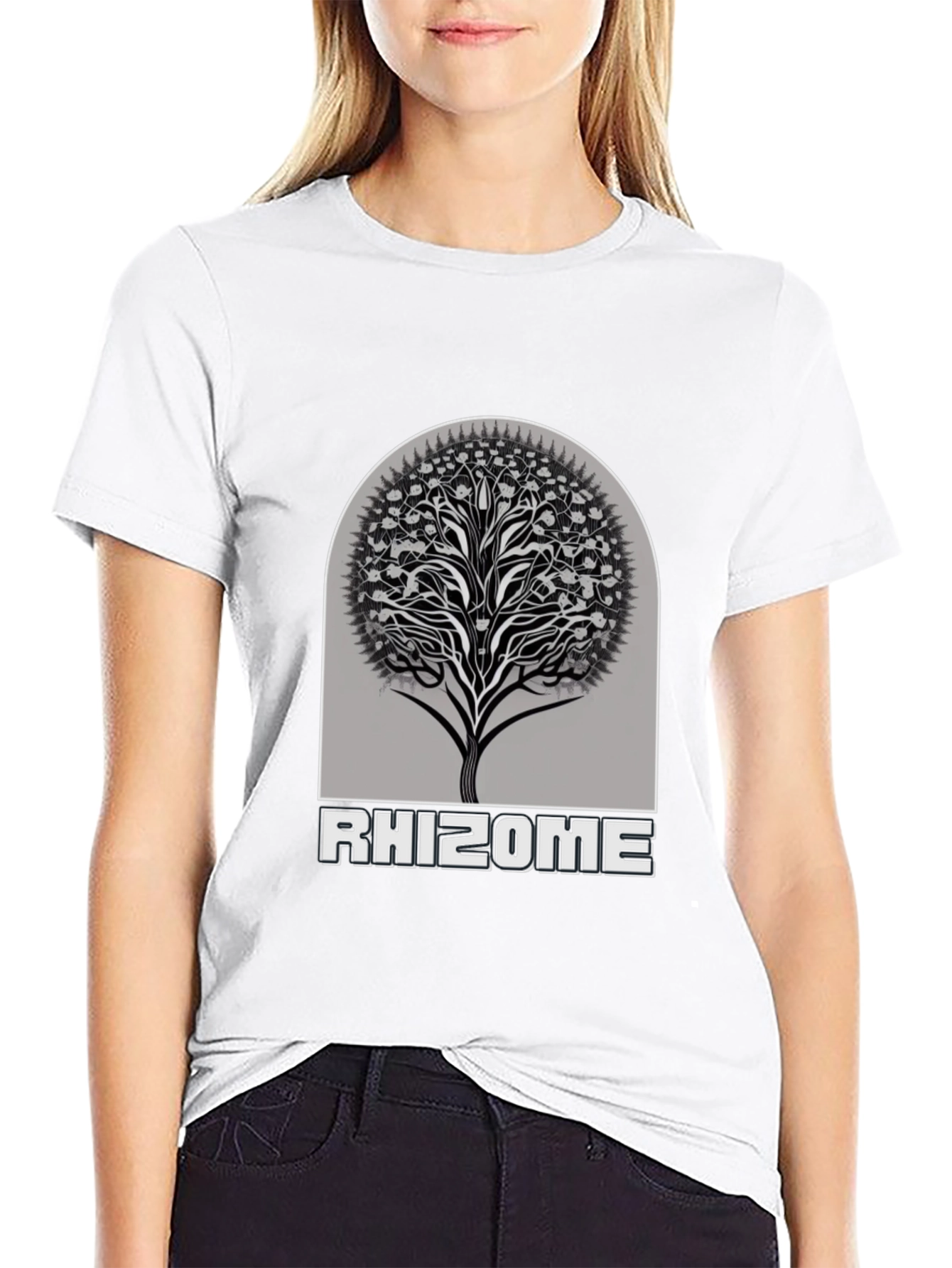 Black Rhizome Tree Graphic T-Shirt - Stylish & Unique view 9
