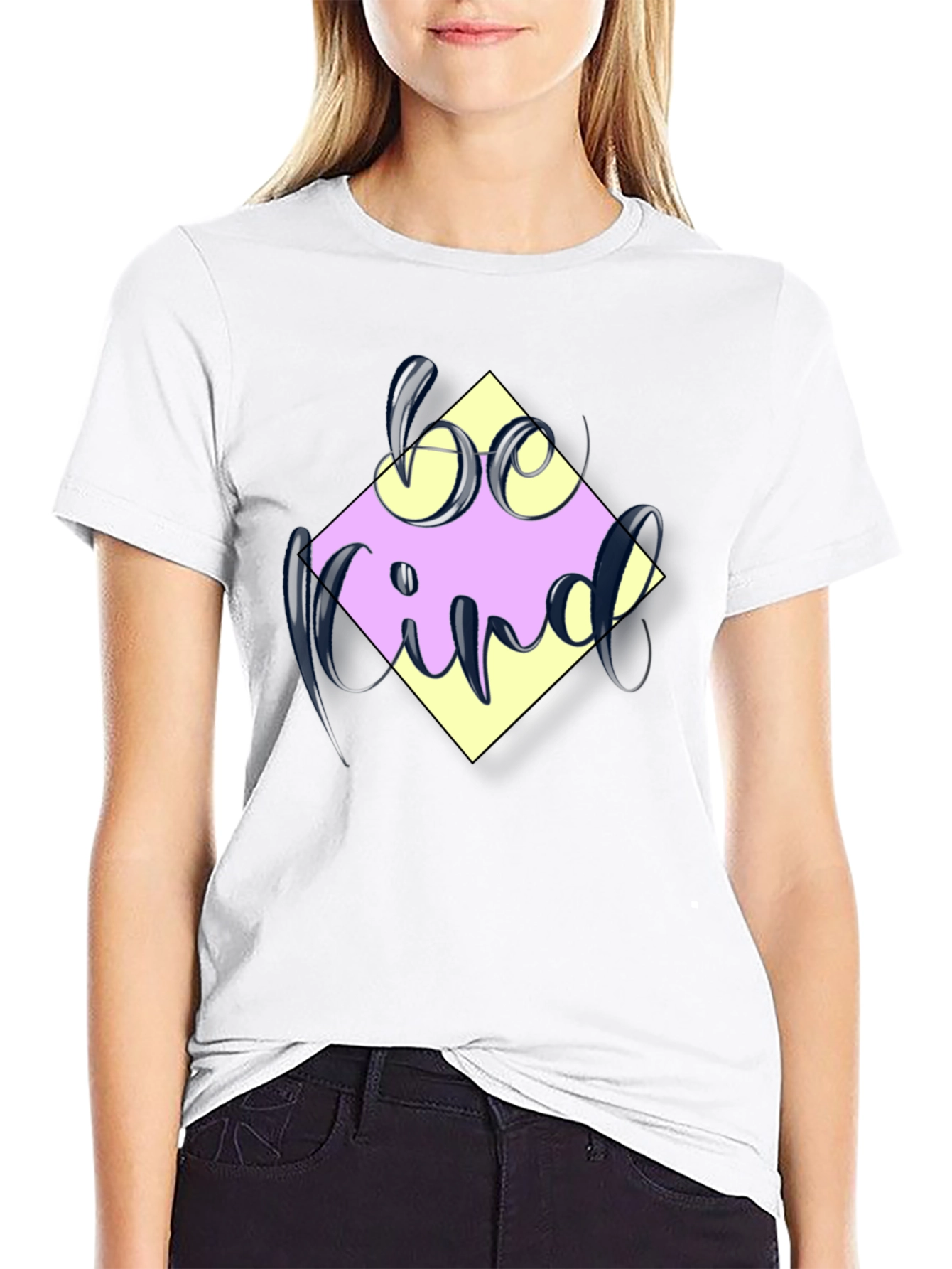 Black Be Kind Graphic Tee - Trendy Casual T-Shirt view 9