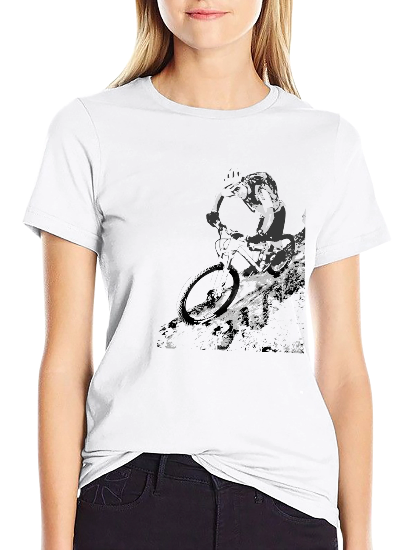 Black Mountain Biker Graphic T-Shirt - Black view 9