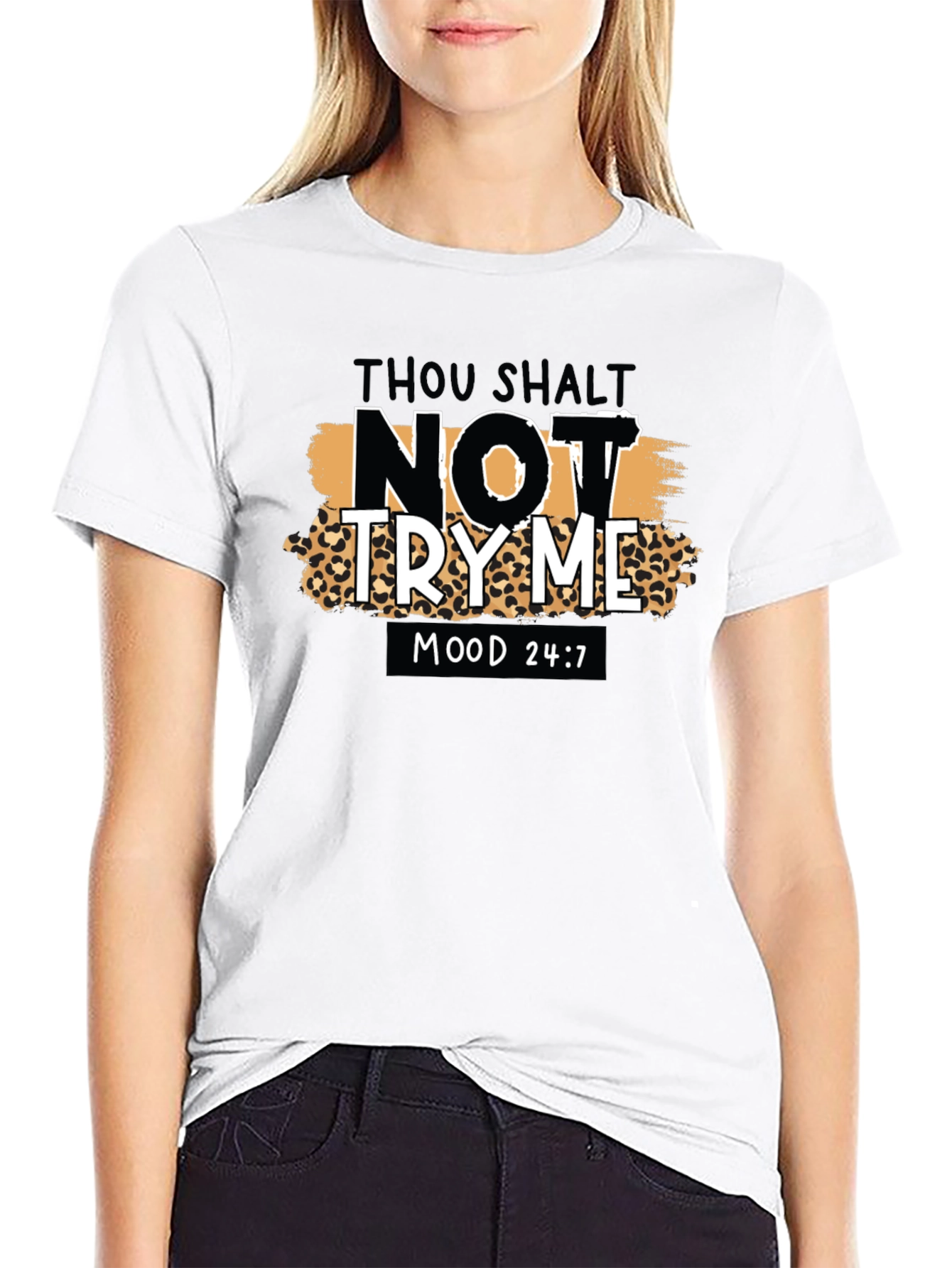 Black Thou Shalt Not Try Me Graphic Tee view 9