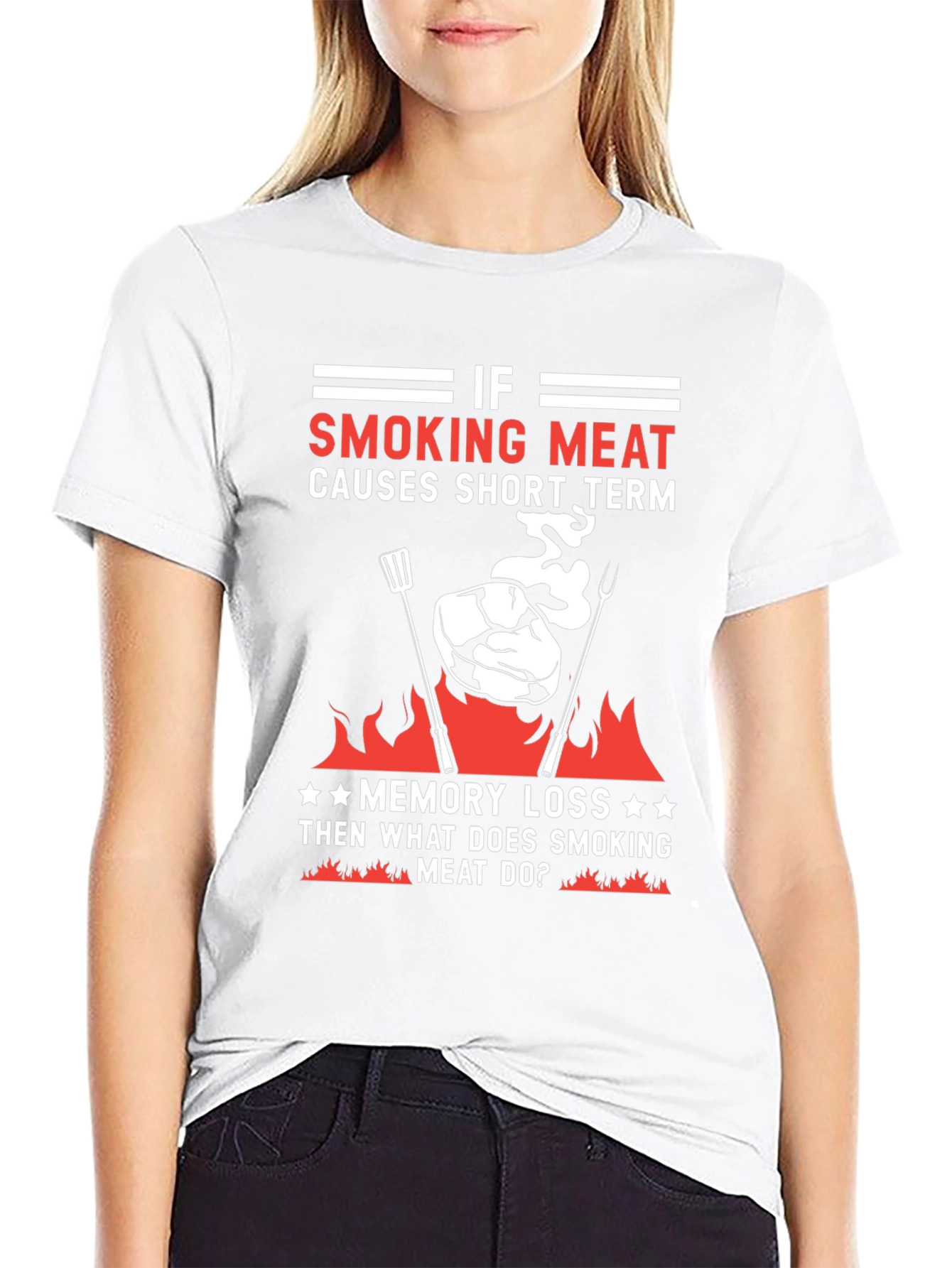 Black Smoking Meat BBQ T-Shirt Funny Grill Master Tee view 9