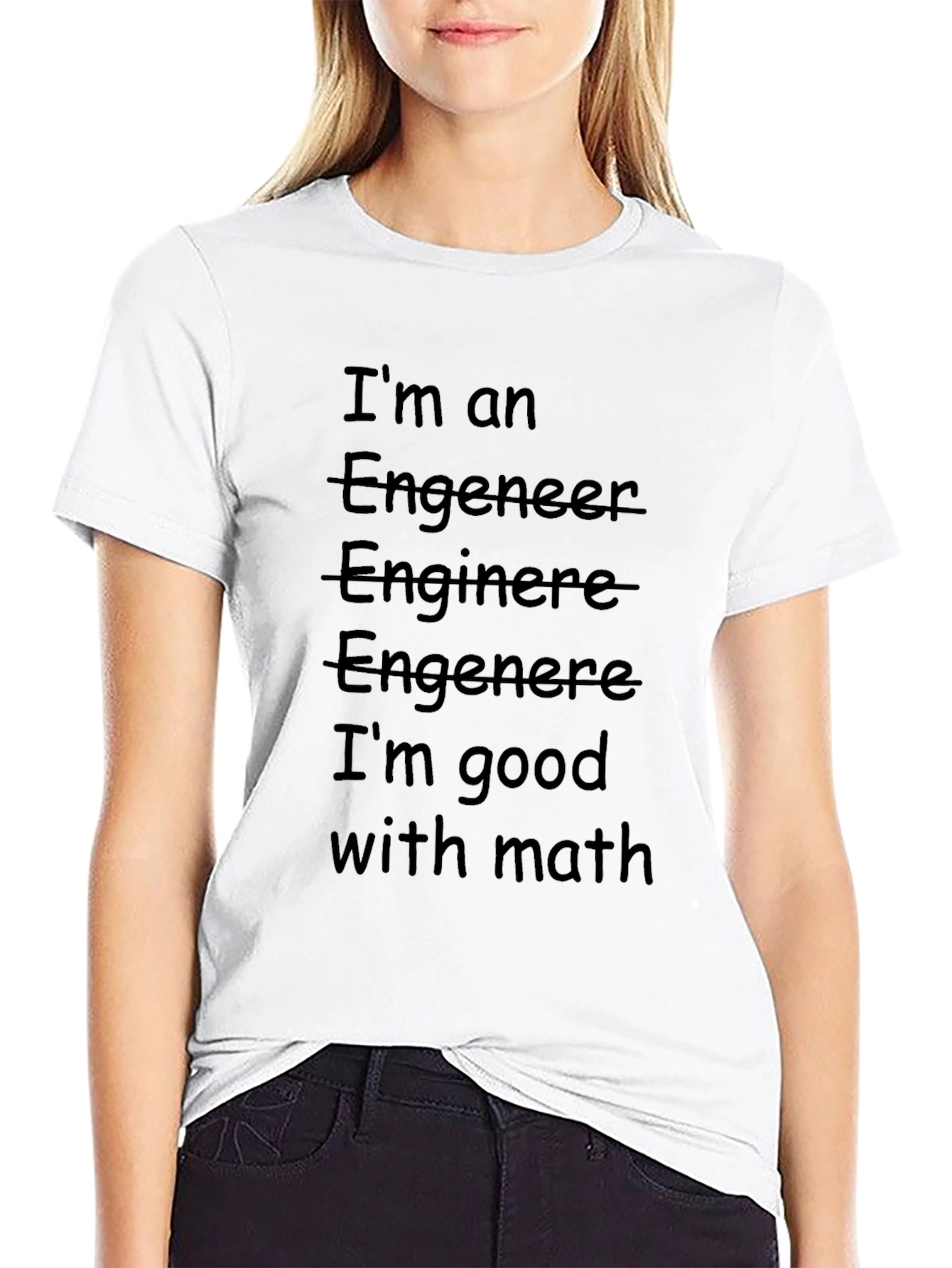 Black Funny Engineer T-Shirt - Good With Math view 9