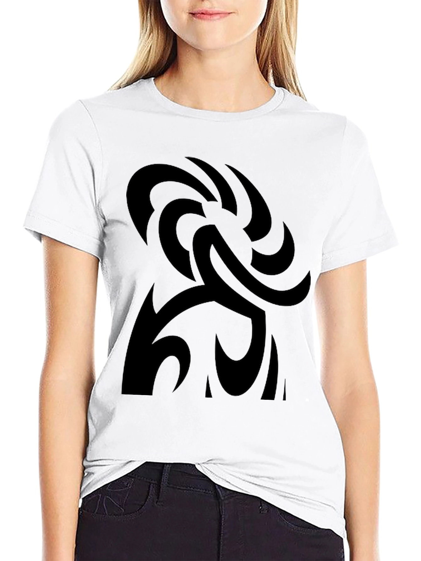 Black Black Graphic Tee - Abstract Design view 9