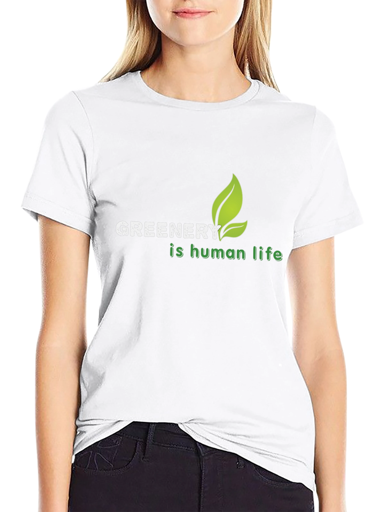 Black Greenery is Human Life T-Shirt view 9