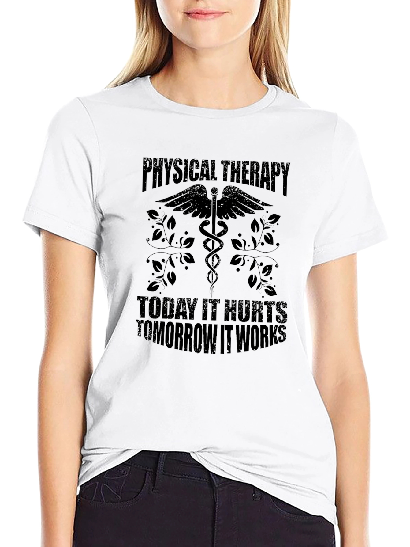 Black Physical Therapy Tee - Today It Hurts, Tomorrow It Works view 9