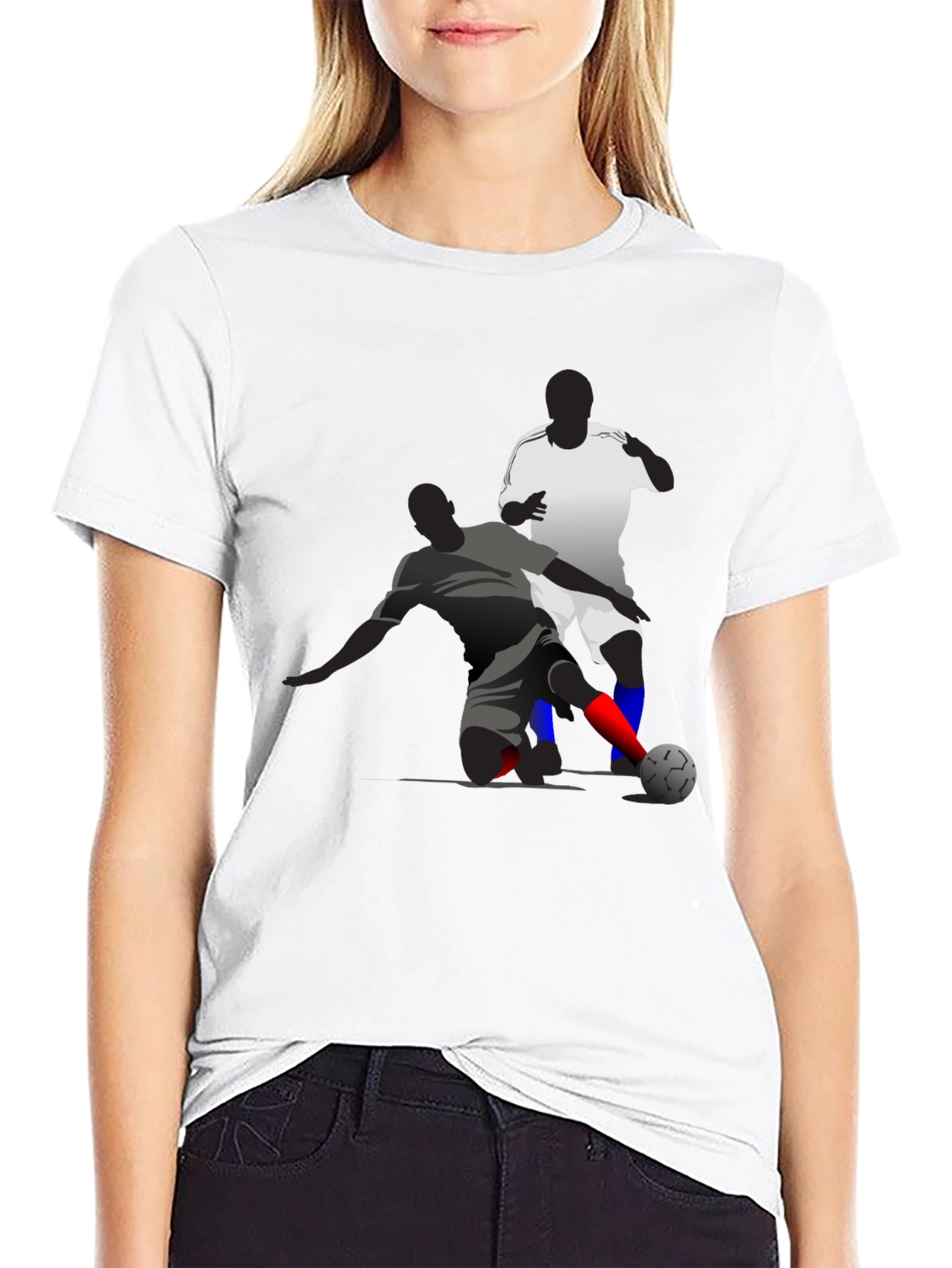 Black Soccer Graphic Tee - Black Cotton Blend T-Shirt view 9