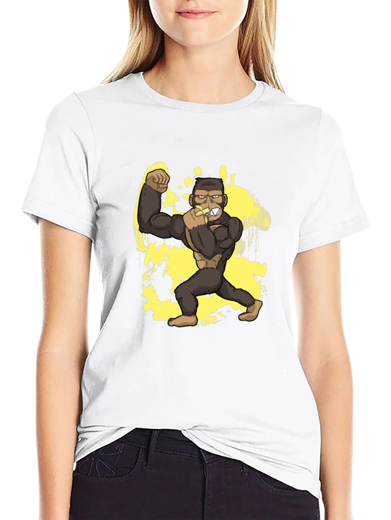 Black Gorilla Banana T-Shirt - Black Graphic Tee view 9