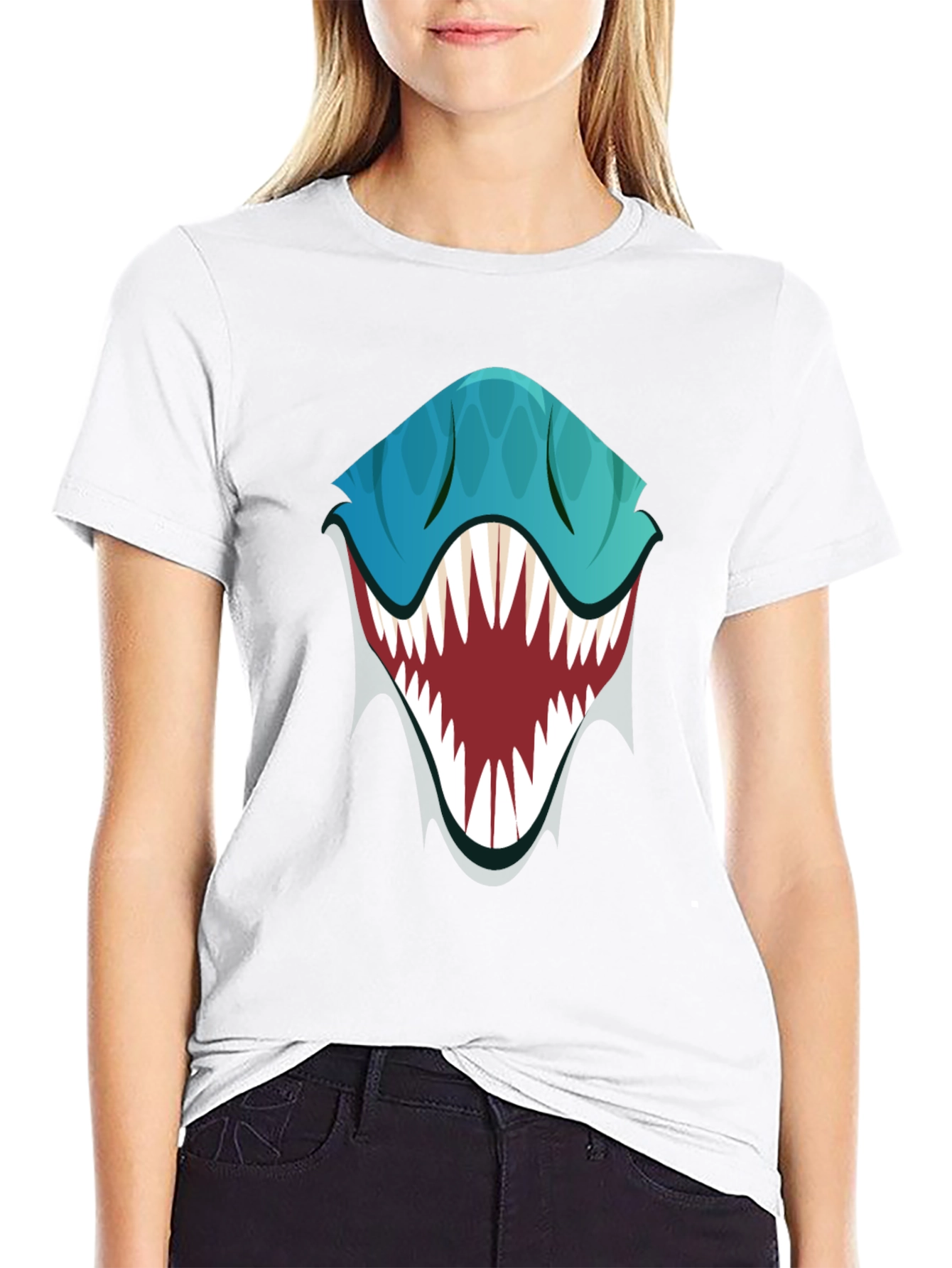 Black Monster Mouth Graphic Tee - Black view 9
