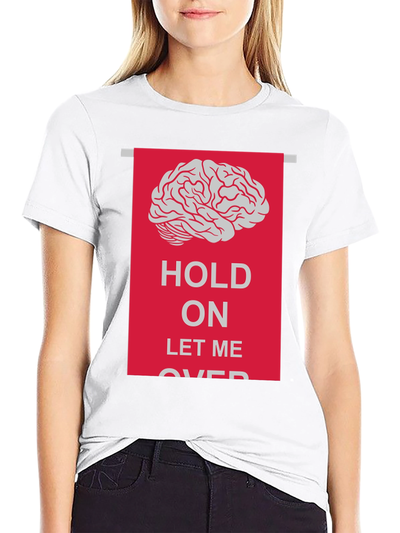 Black Hold On Let Me Overthink T-Shirt view 9