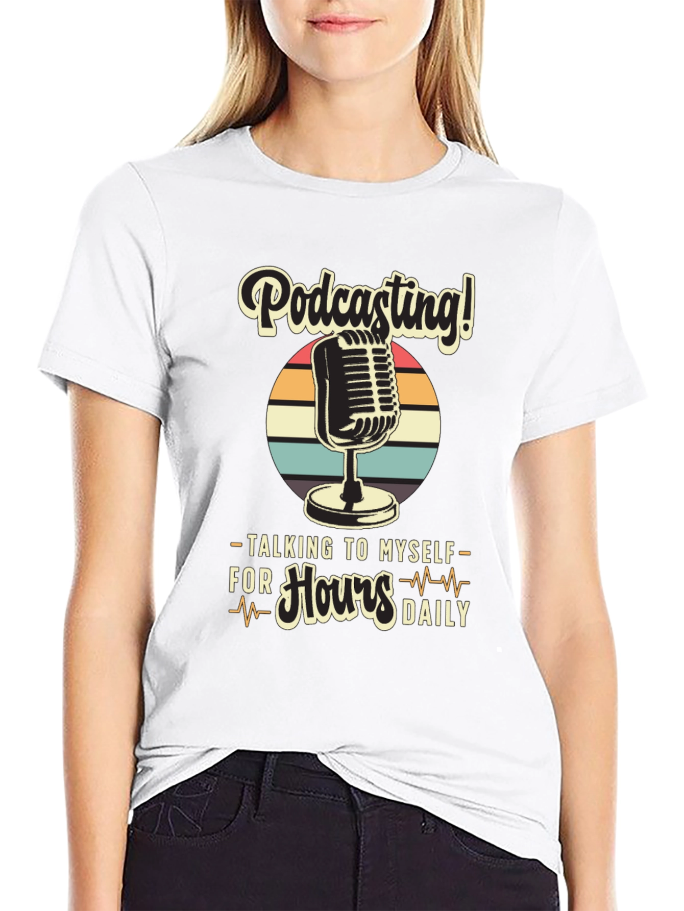 Black Podcast T-Shirt: Talking to Myself for Hours Daily view 9