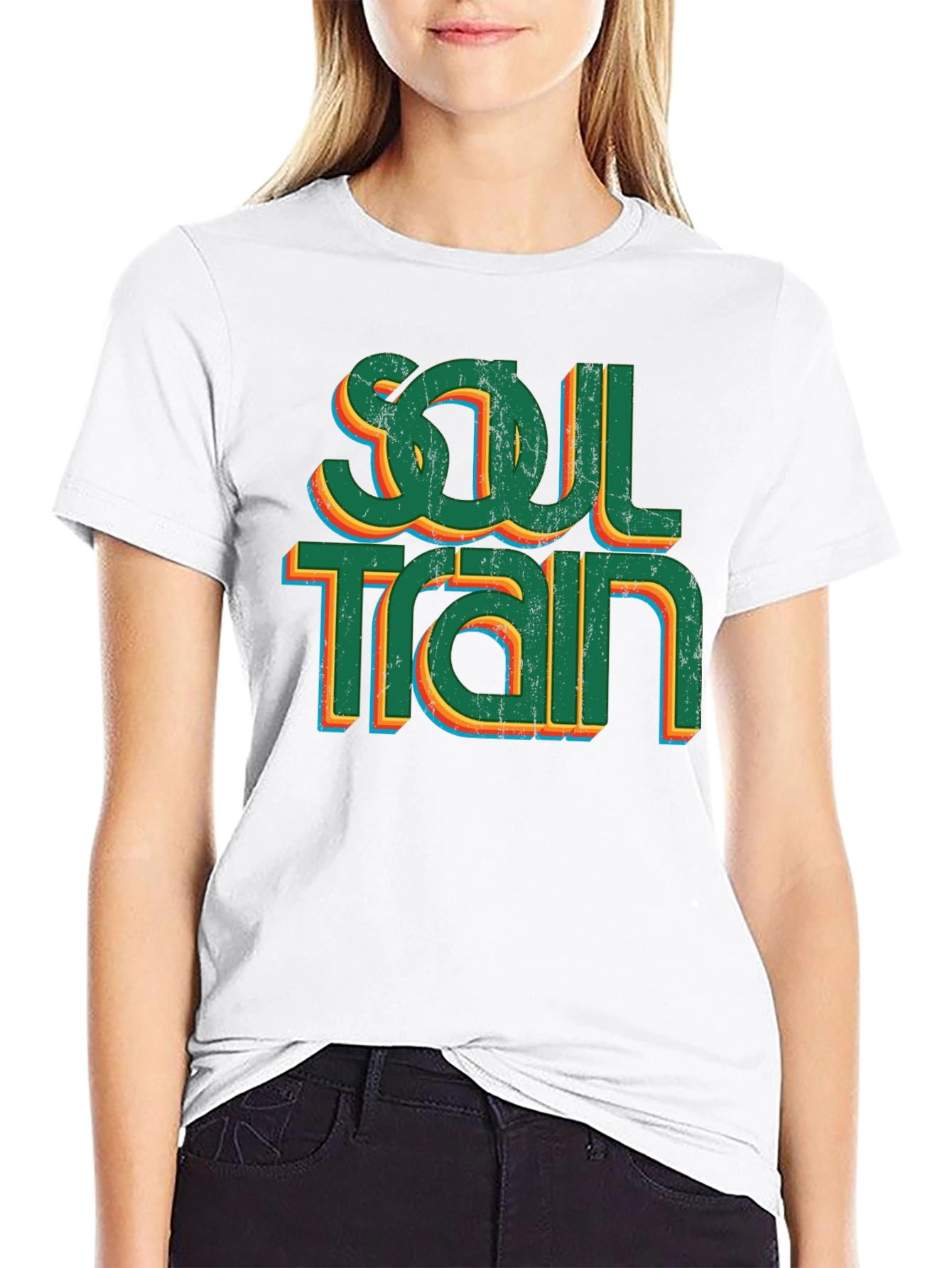 Black Soul Train Retro Style Graphic Tee view 9