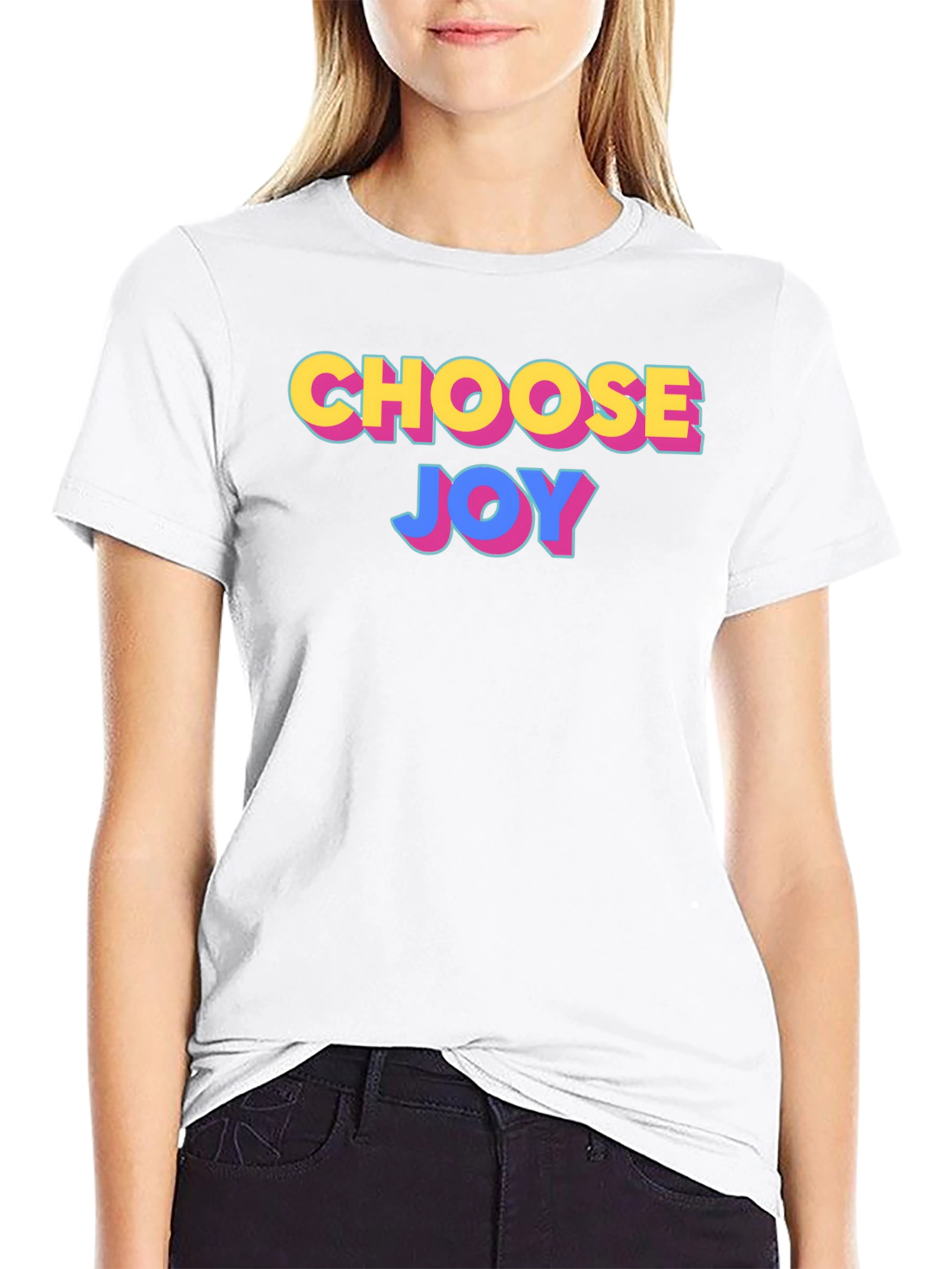Black Choose Joy Graphic Tee - Positive Vibes view 9