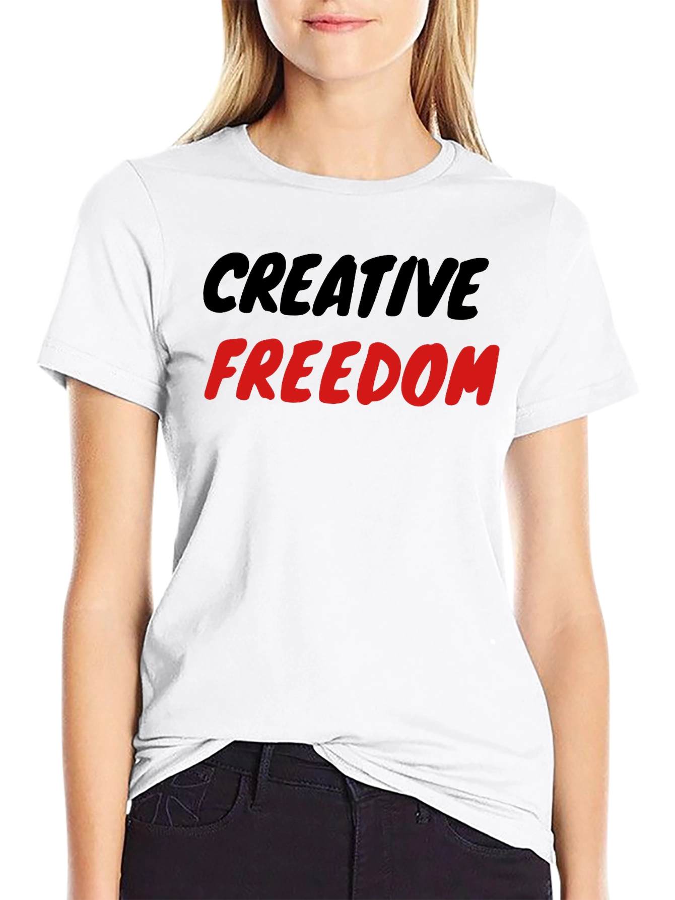 Black Creative Freedom Graphic Tee - Unisex Cotton T-Shirt view 9