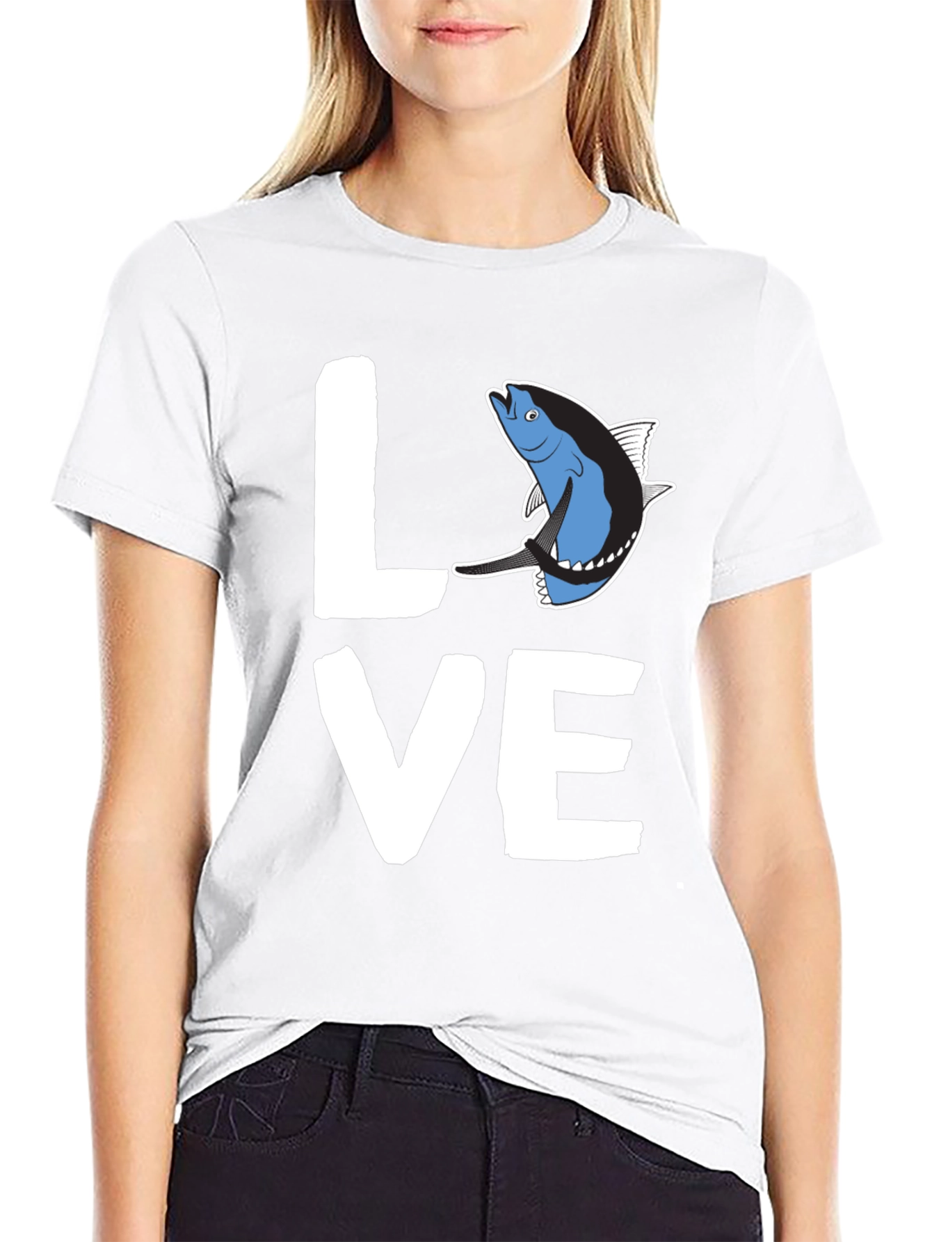 Black Love Tuna T-Shirt - Black Graphic Tee view 9