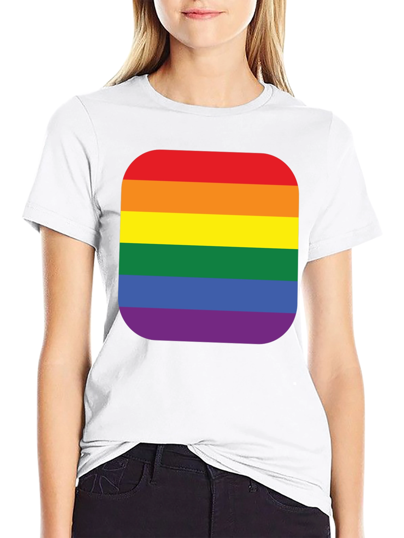 Black Pride Rainbow Stripe T-Shirt - Black Cotton Blend view 9