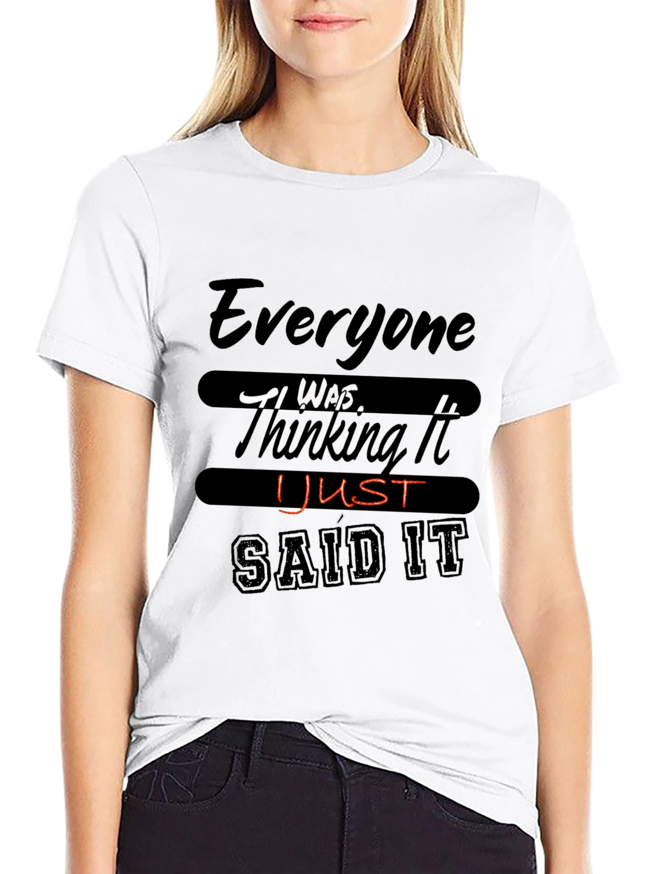 Black Funny Graphic Tee - Everyone Thinking It view 9