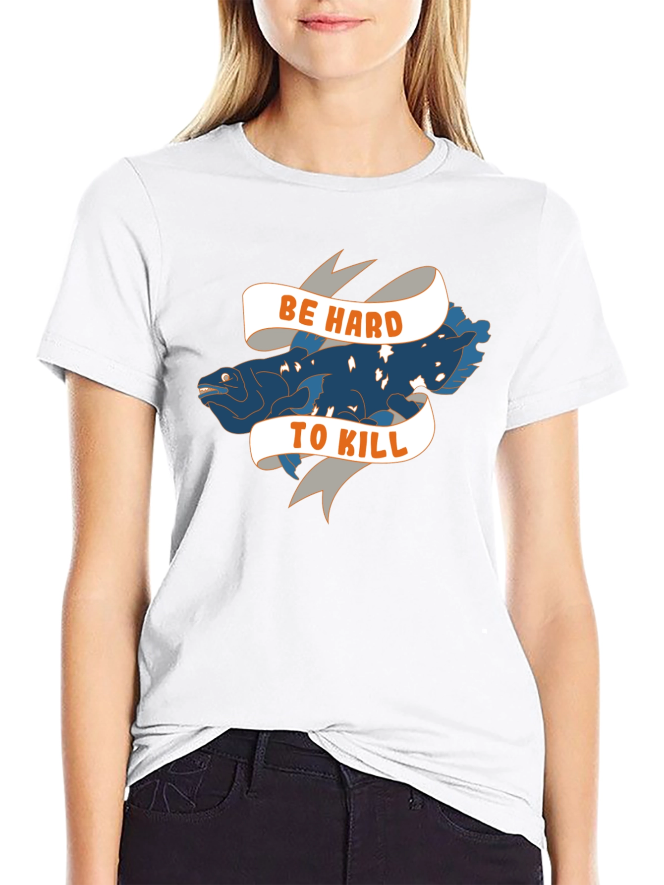 Black Be Hard to Kill Tee - Coelacanth T-Shirt view 9
