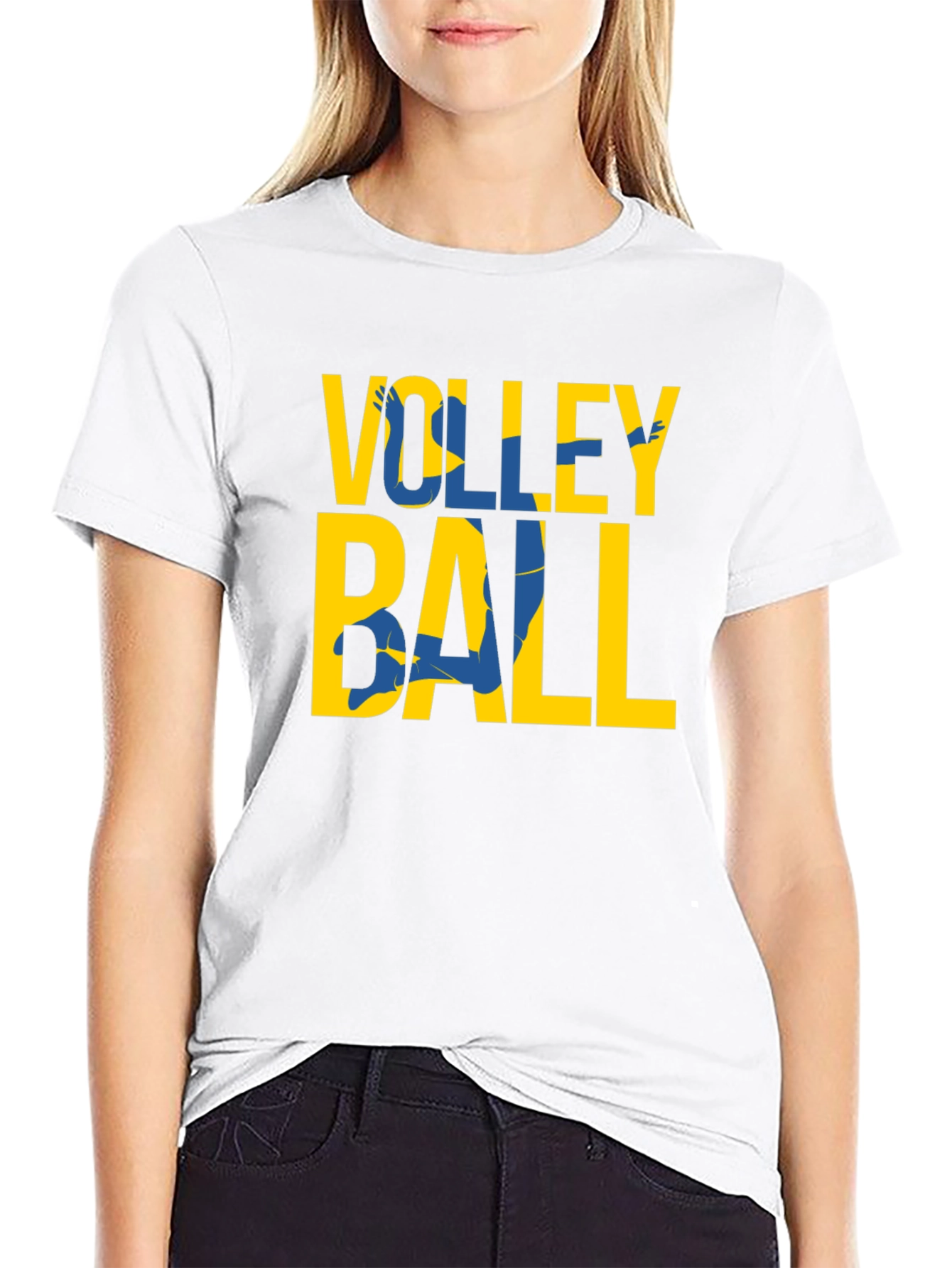 Black Volleyball Graphic Tee - Sporty Casual T-Shirt view 9
