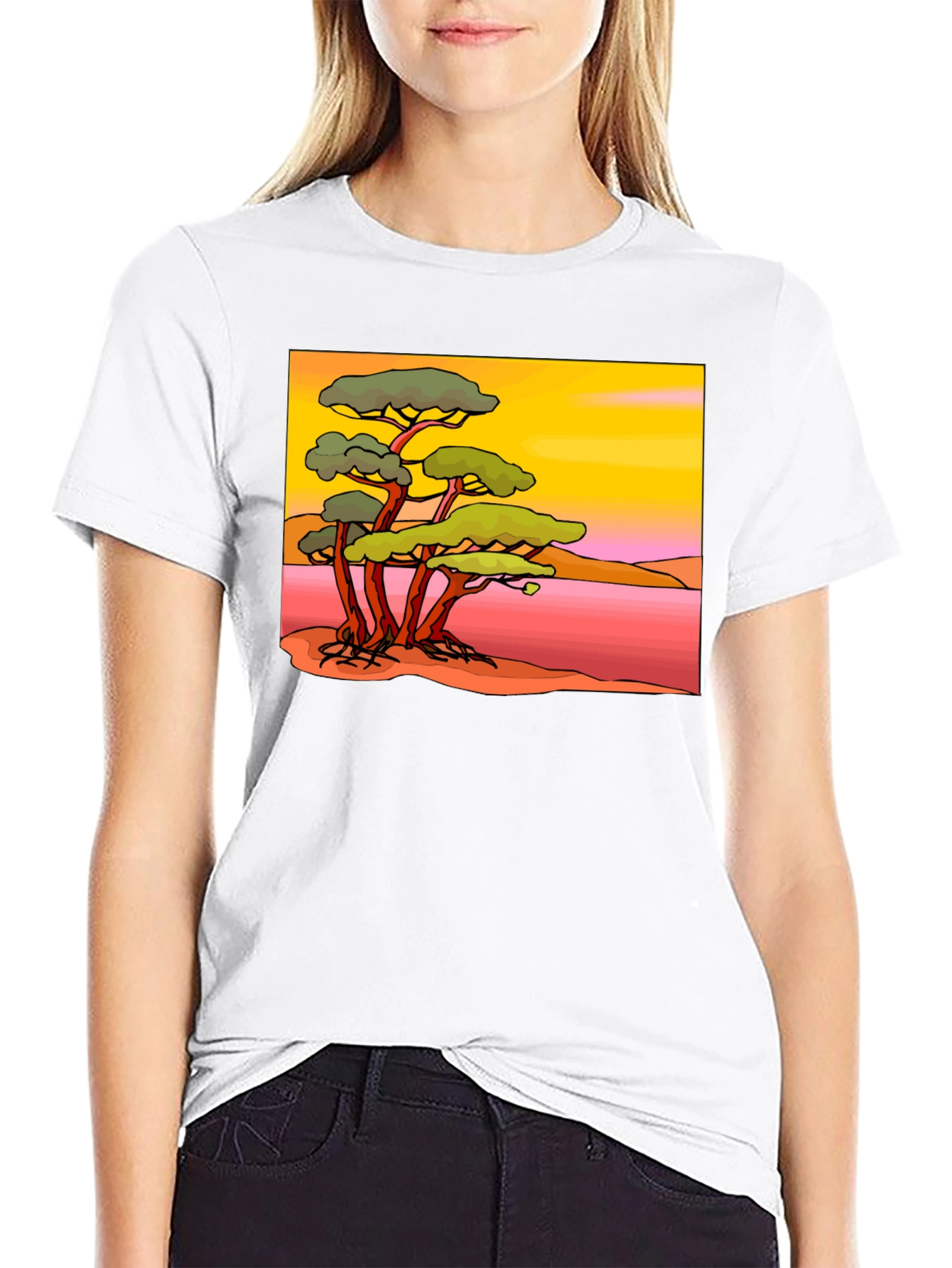 Black African Savanna Graphic Tee view 9