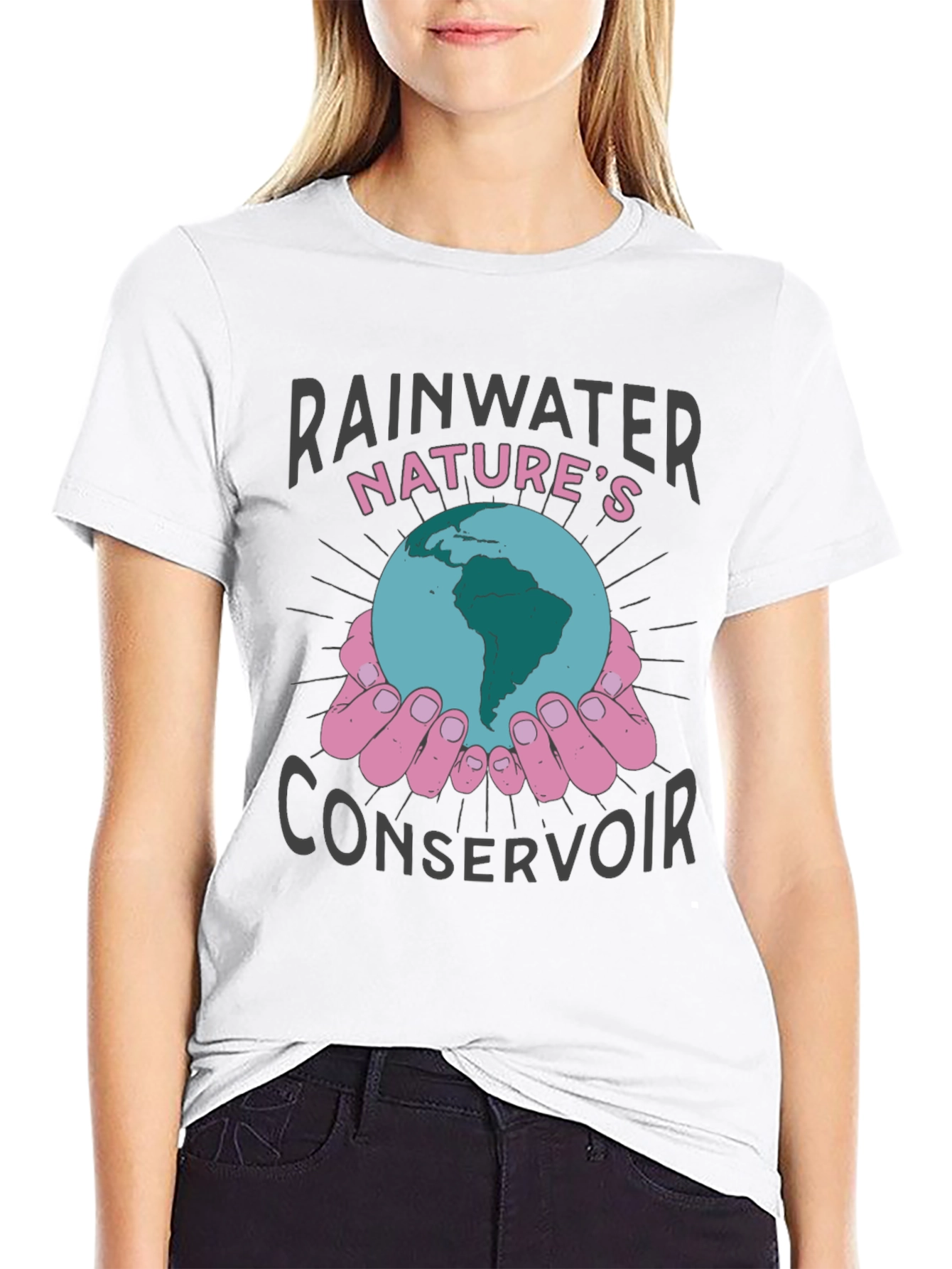 Black Rainwater Nature's Conservoir Graphic T-Shirt view 9