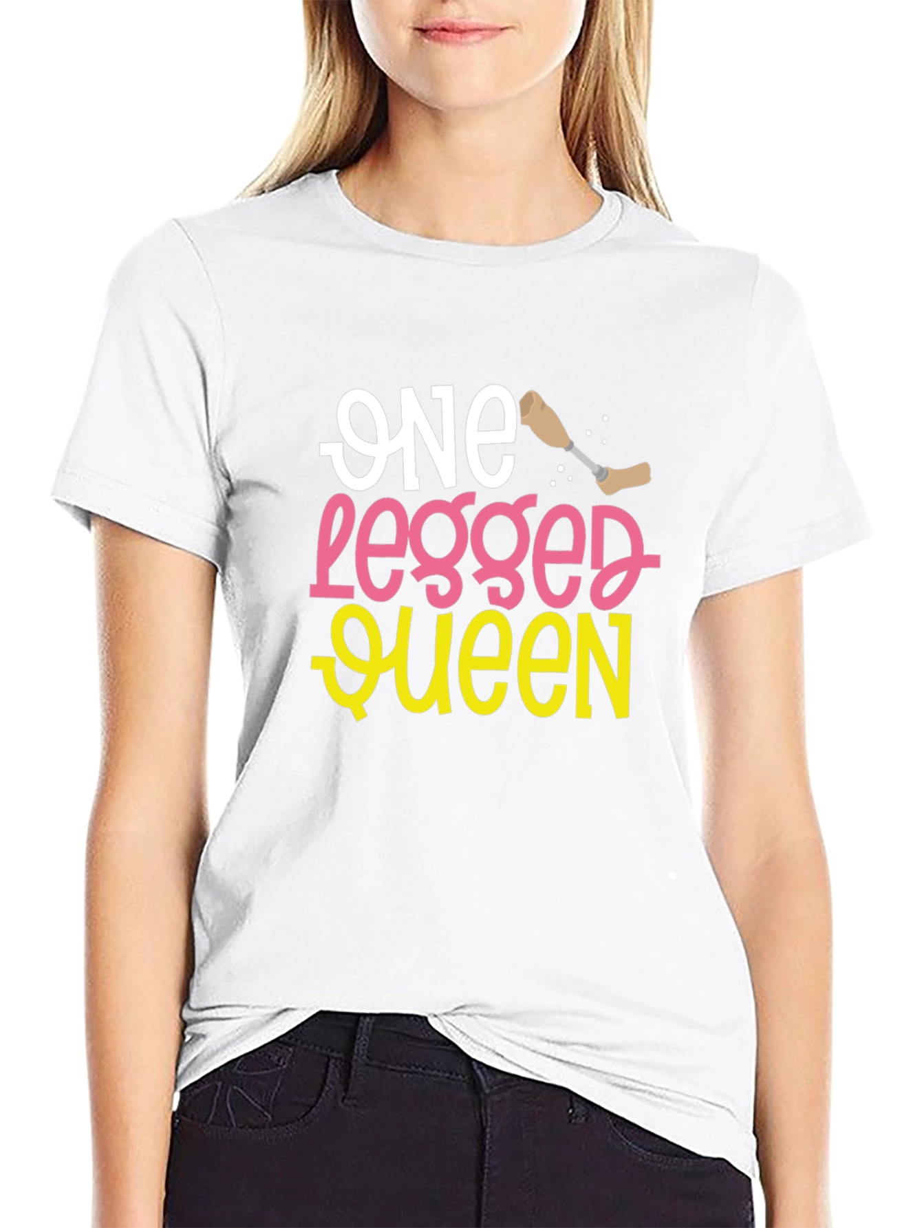Black One Legged Queen Funny T-Shirt view 9