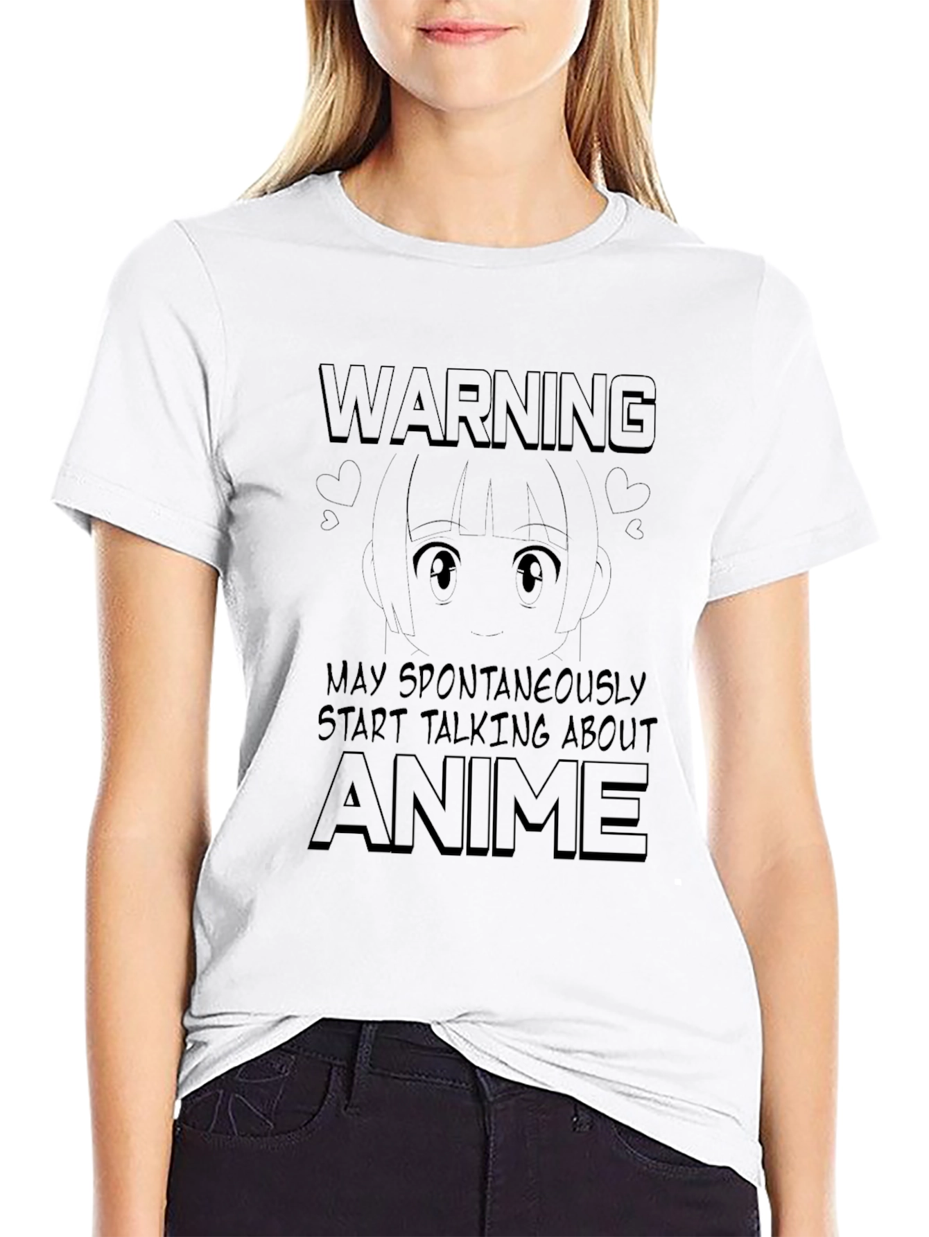 Black Warning Anime T-Shirt view 9