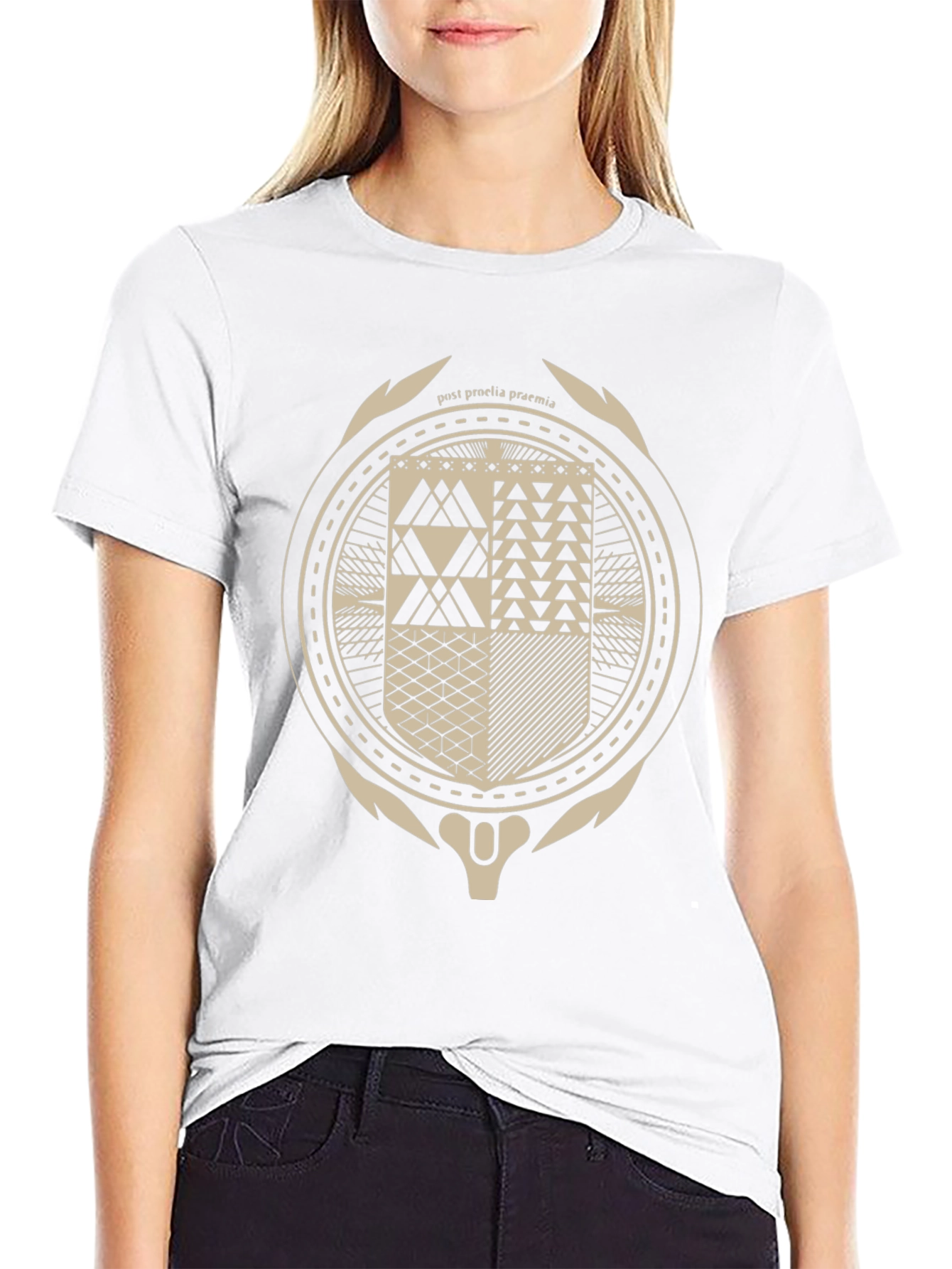 Black Abstract Geometric Graphic Tee view 9
