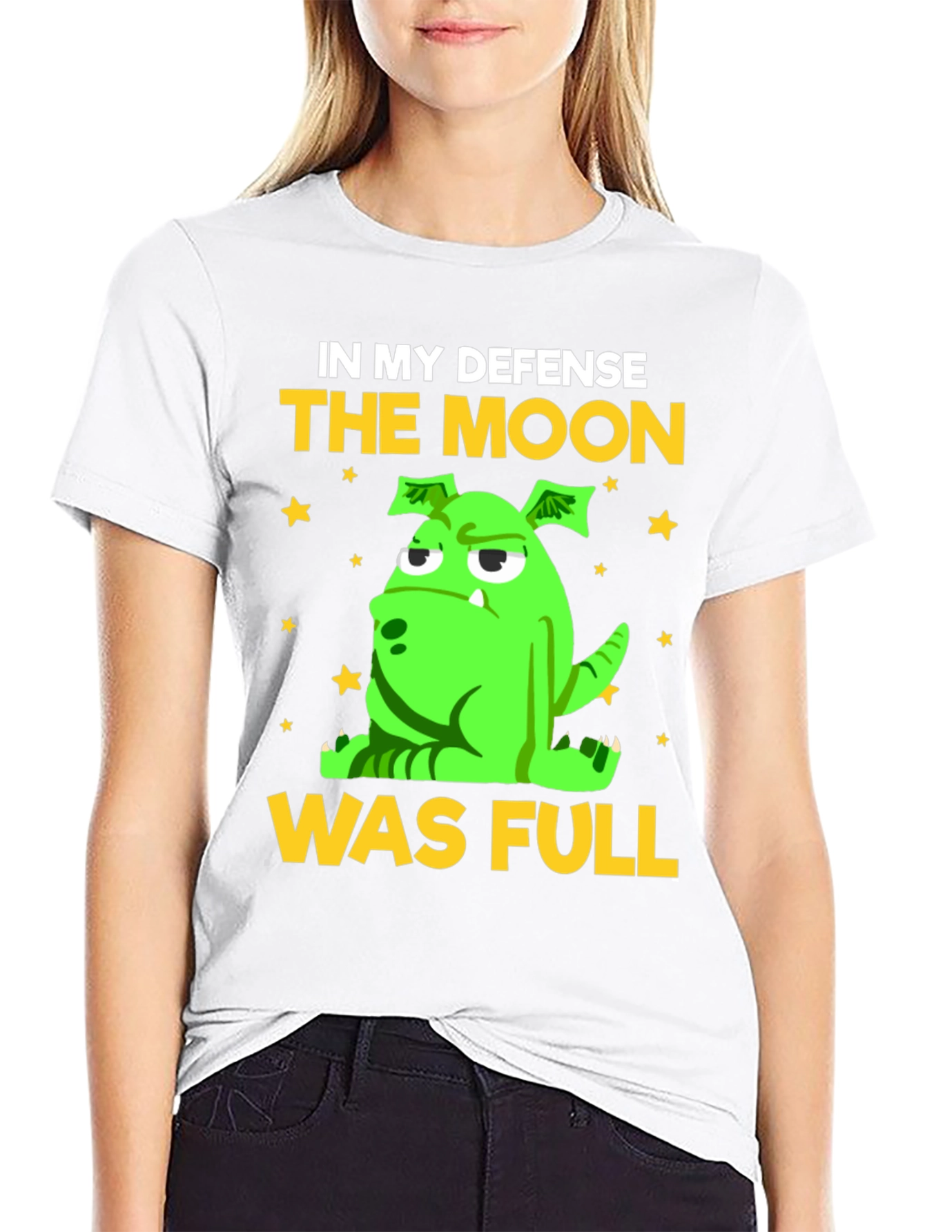 Black Funny "The Moon Was Full" Graphic Tee view 9