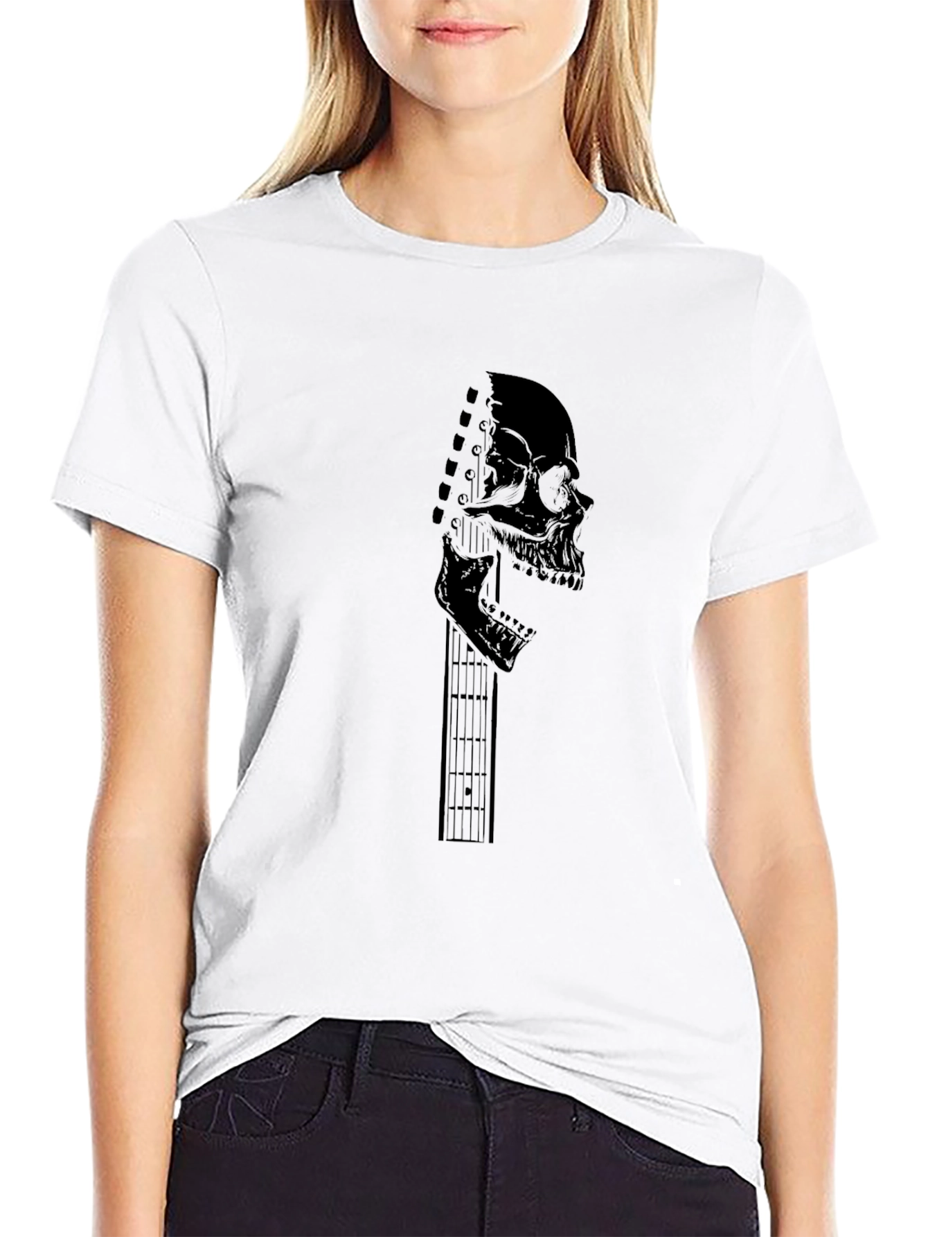 Black Skull Guitar T-Shirt - Rocker Style view 9