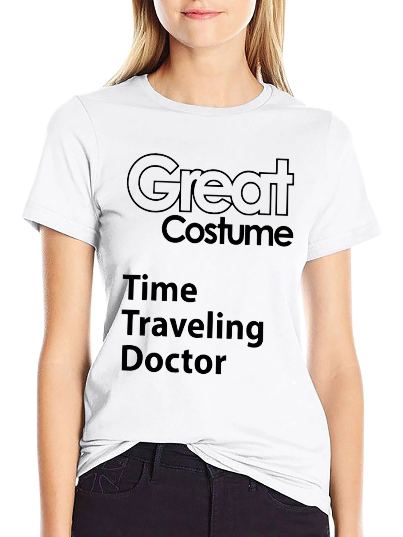 Black Great Costume Time Traveling Doctor T-Shirt view 9
