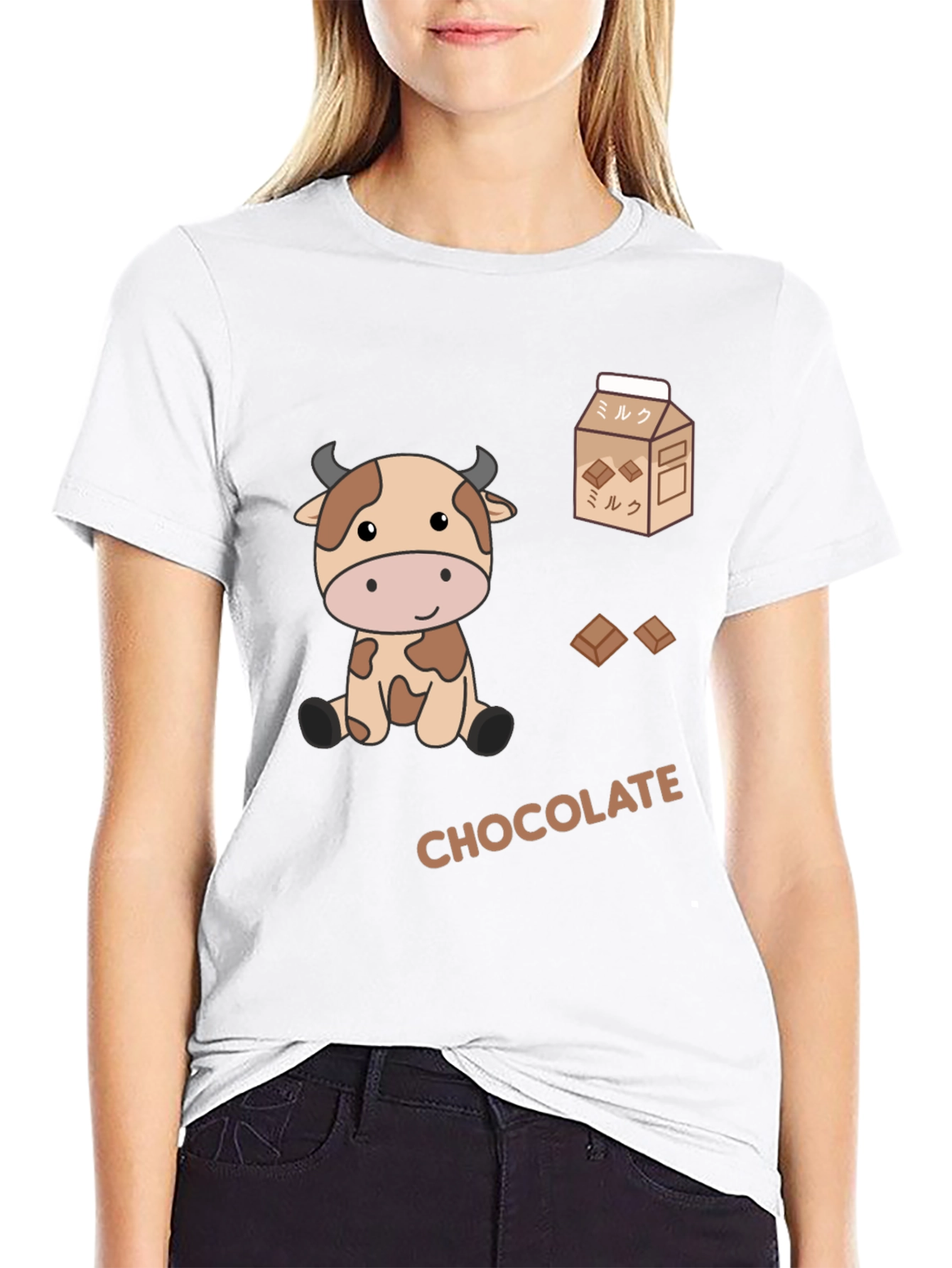 Black Chocolate Milk Cow Graphic Tee view 9