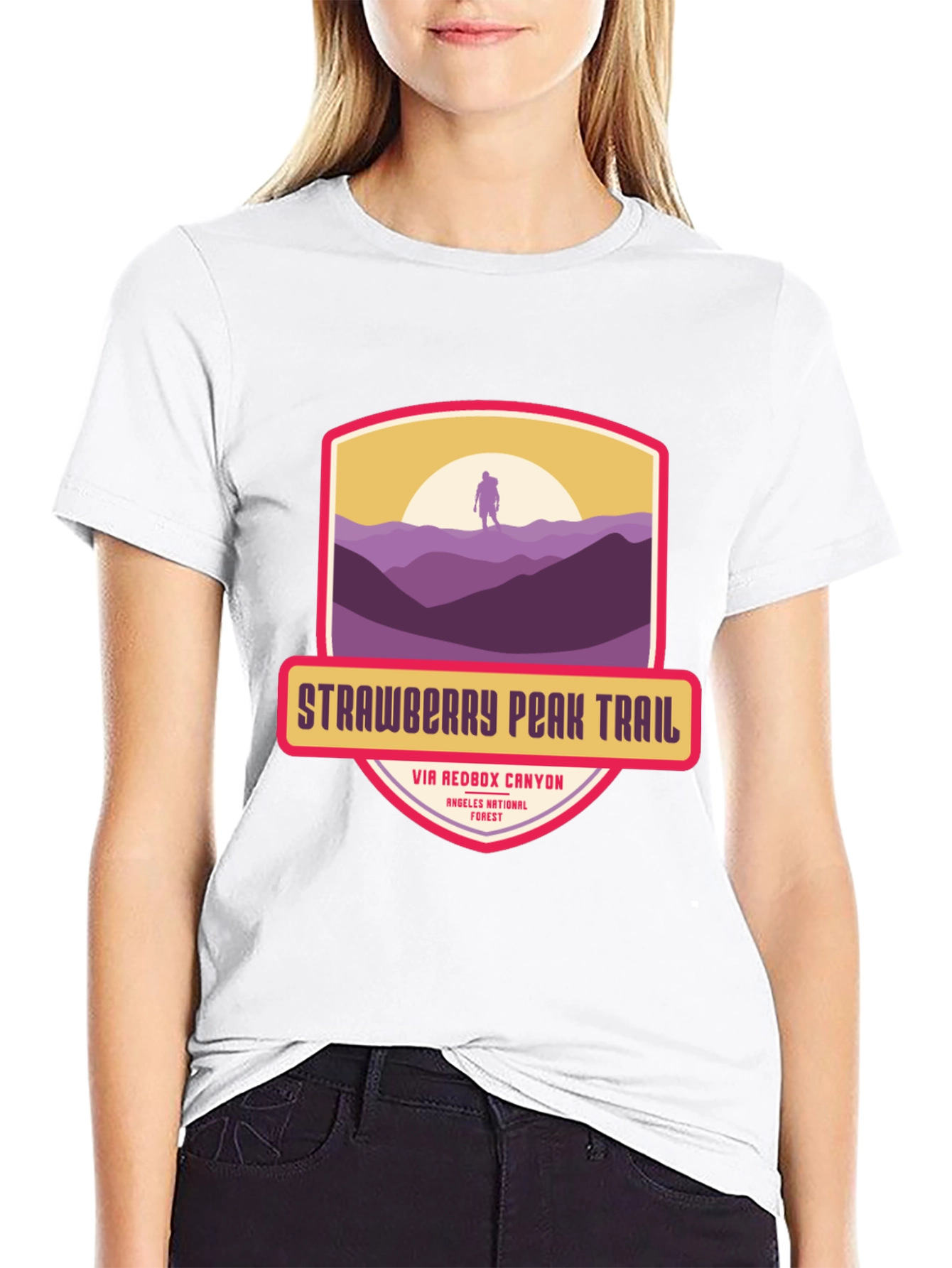 Black Strawberry Peak Trail T-Shirt - Hiker Adventure view 9