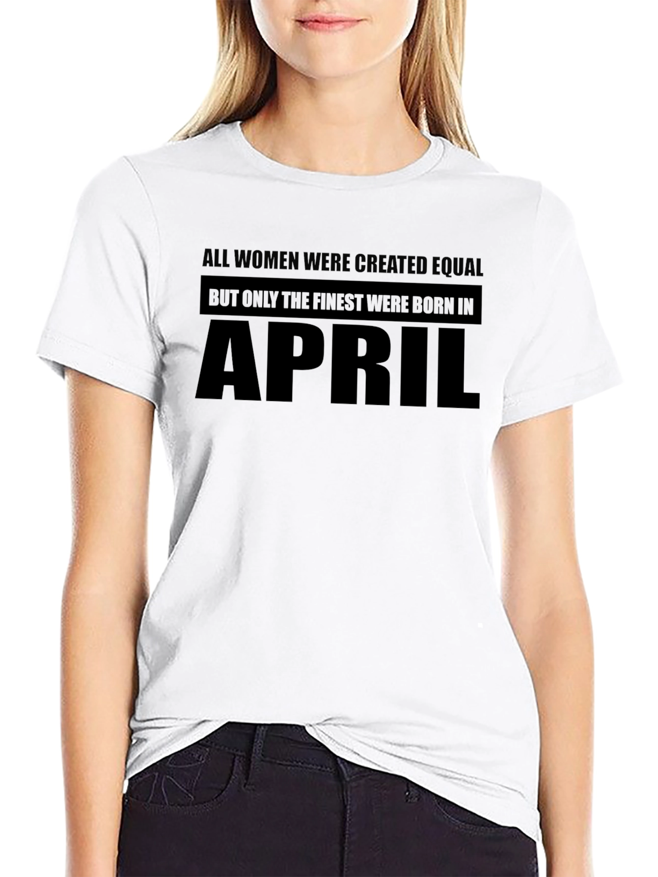 Black Finest Women Born in April T-Shirt view 9
