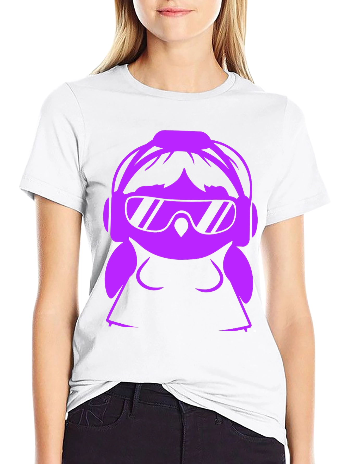 Black DJ Girl Graphic T-Shirt - Black view 9