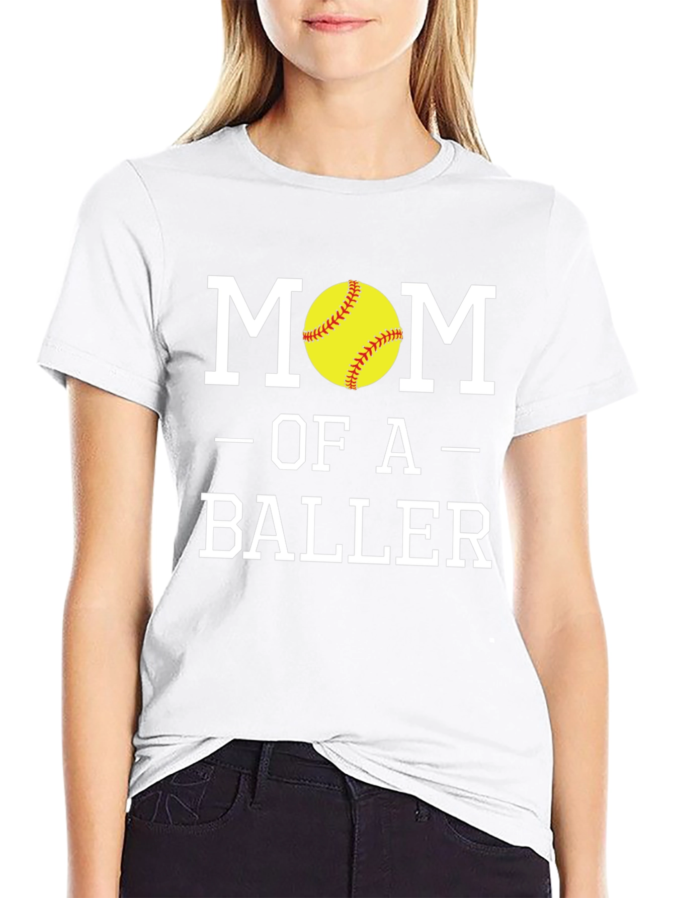 Black Mom of a Baller Graphic T-Shirt view 9