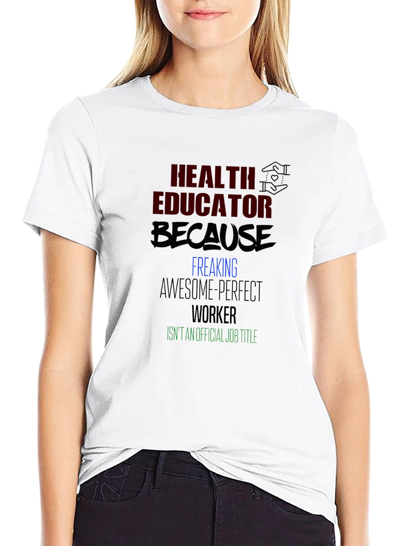 Black Health Educator Graphic T-Shirt - Awesome Worker view 9