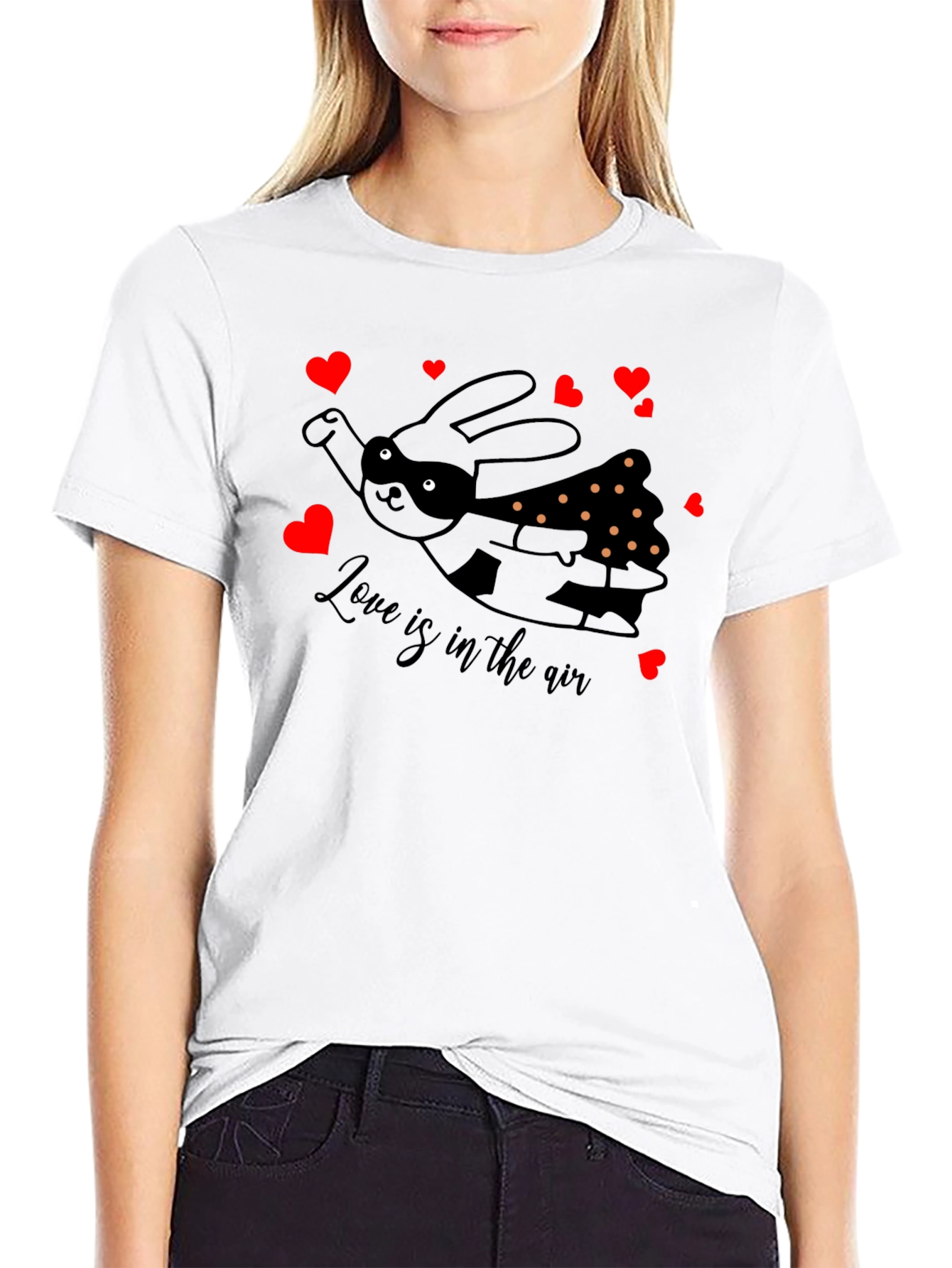 Black Love is in the Air Valentine's Bunny T-Shirt view 9