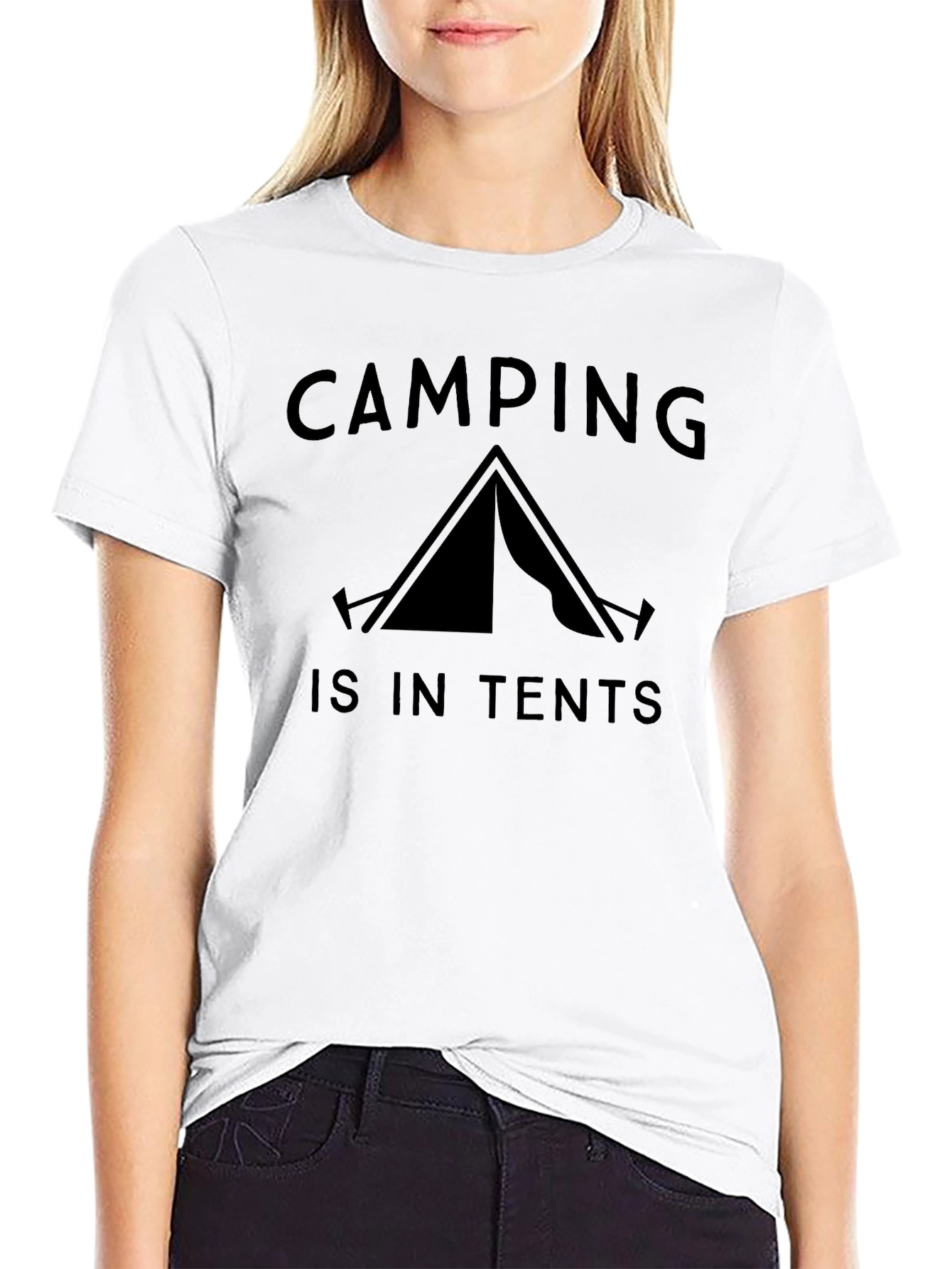 Black Camping is in Tents Black Graphic Tee view 9