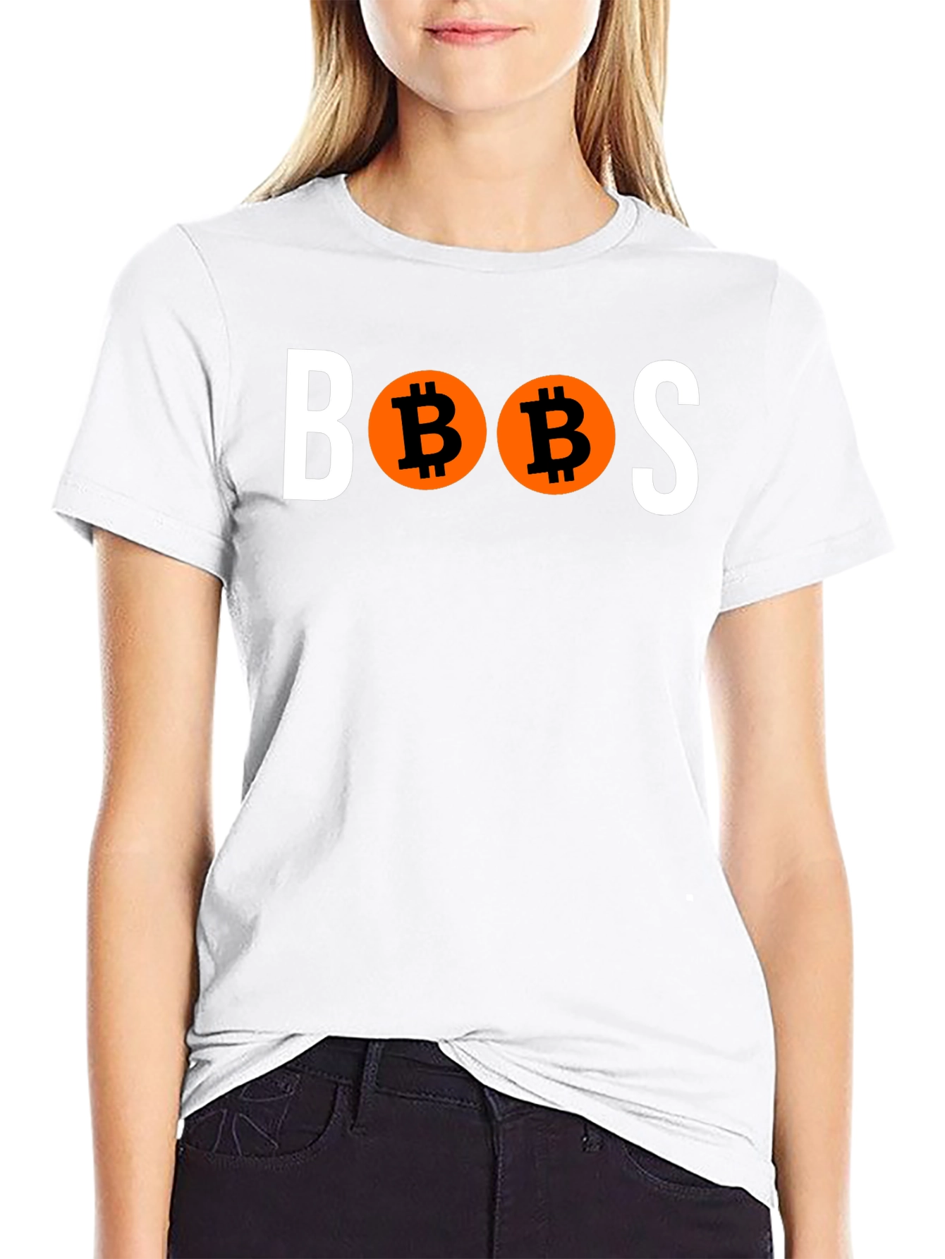Black Bitcoin 'BOOBS' Graphic T-Shirt view 9