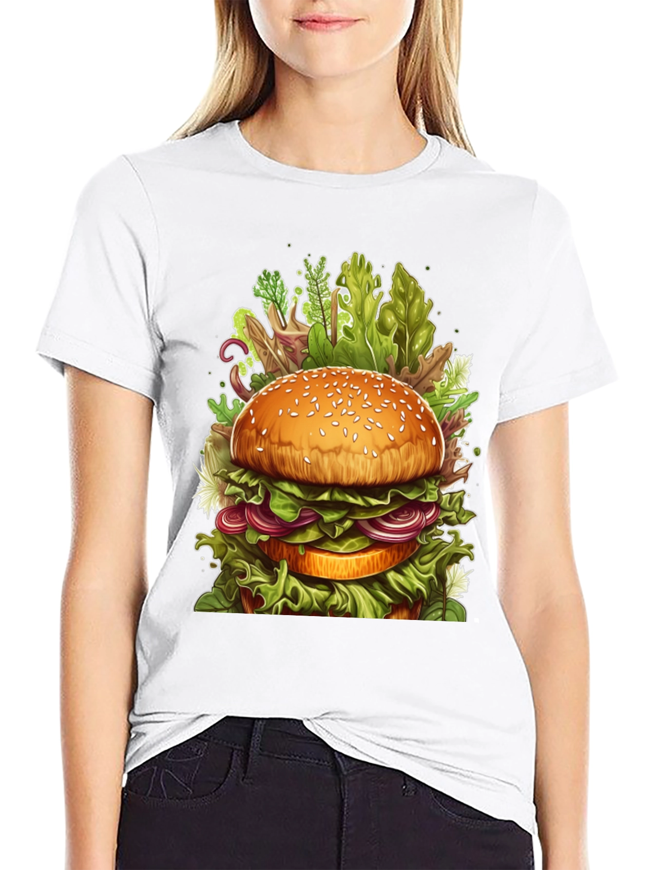 Black Burger Graphic Tee - Unique Foodie Design view 9