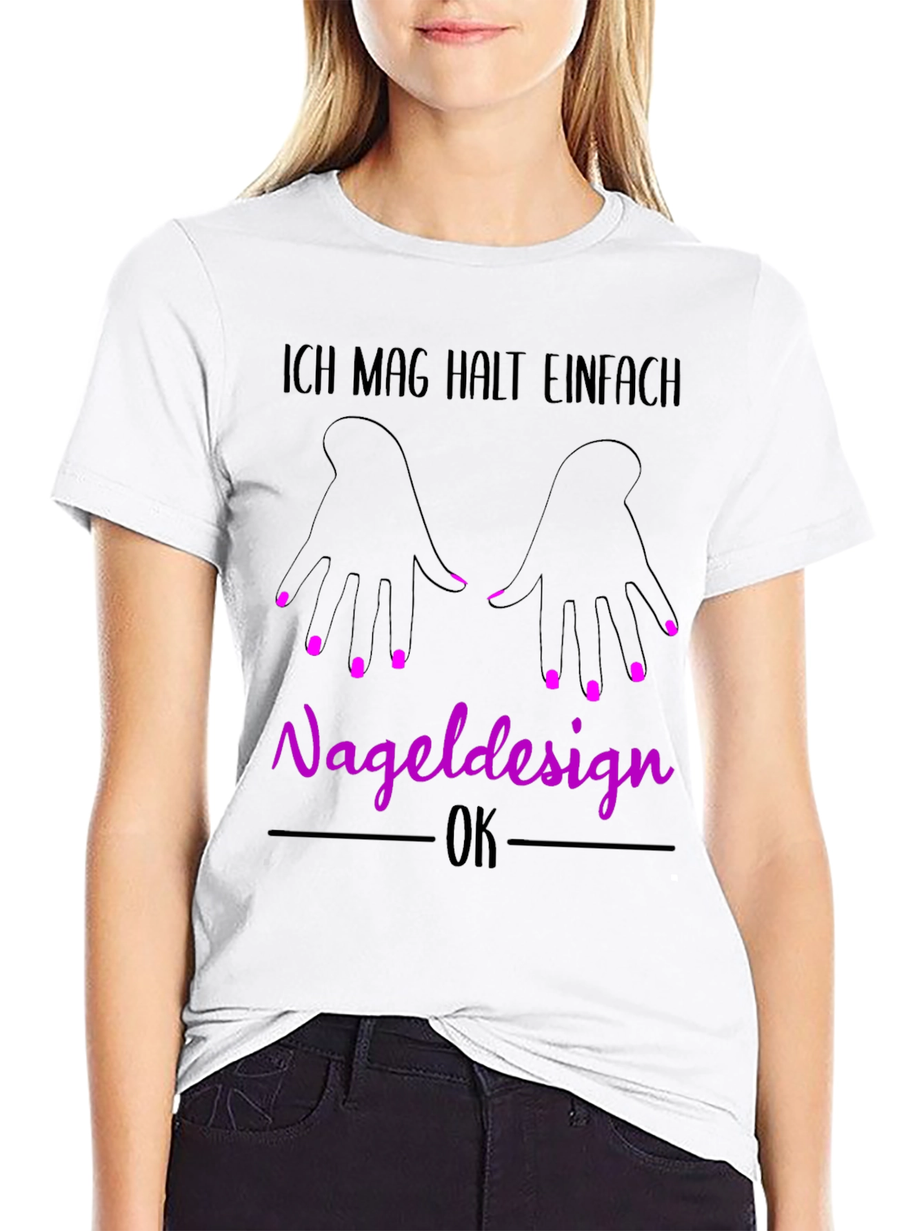 Black Nail Design T-Shirt - "Ich Mag Halt Einfach Nageldesign" view 9