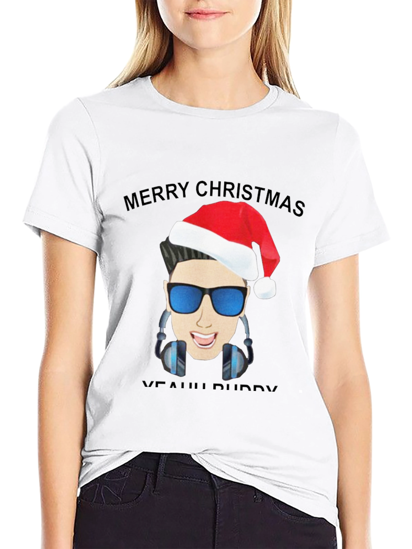 Black Merry Christmas DJ T-Shirt view 9