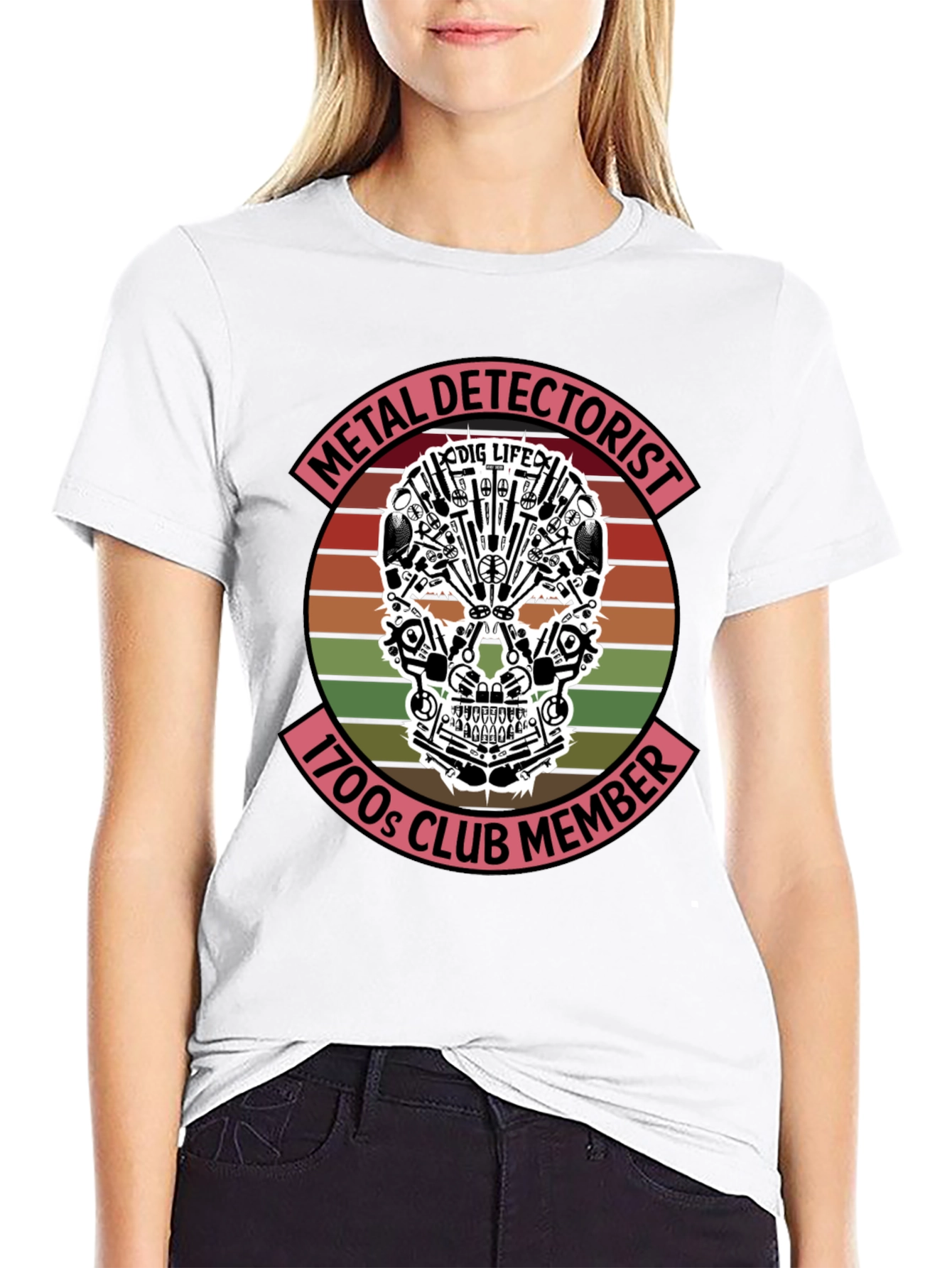 Black Metal Detectorist T-Shirt: 1700s Club Member view 9