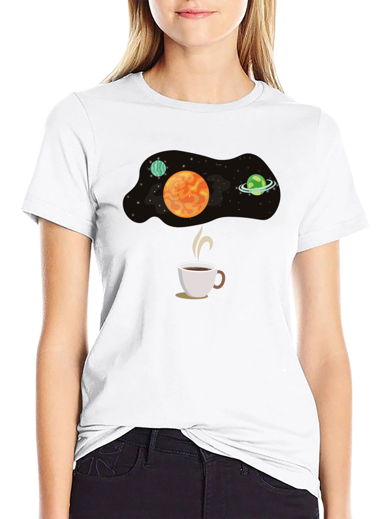 Black Space Coffee T-Shirt - Galaxy Brew Tee view 9