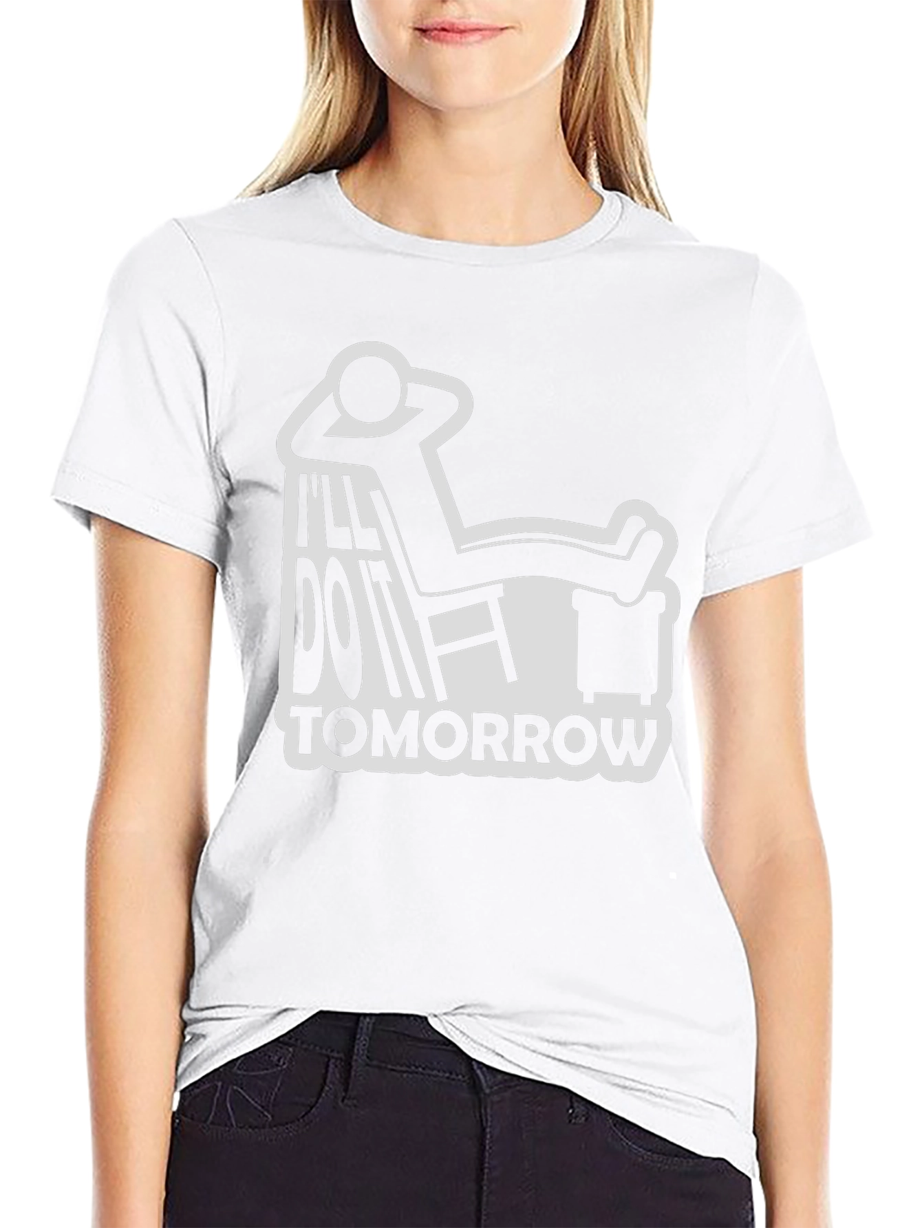 Black I'll Do It Tomorrow Graphic Tee view 9