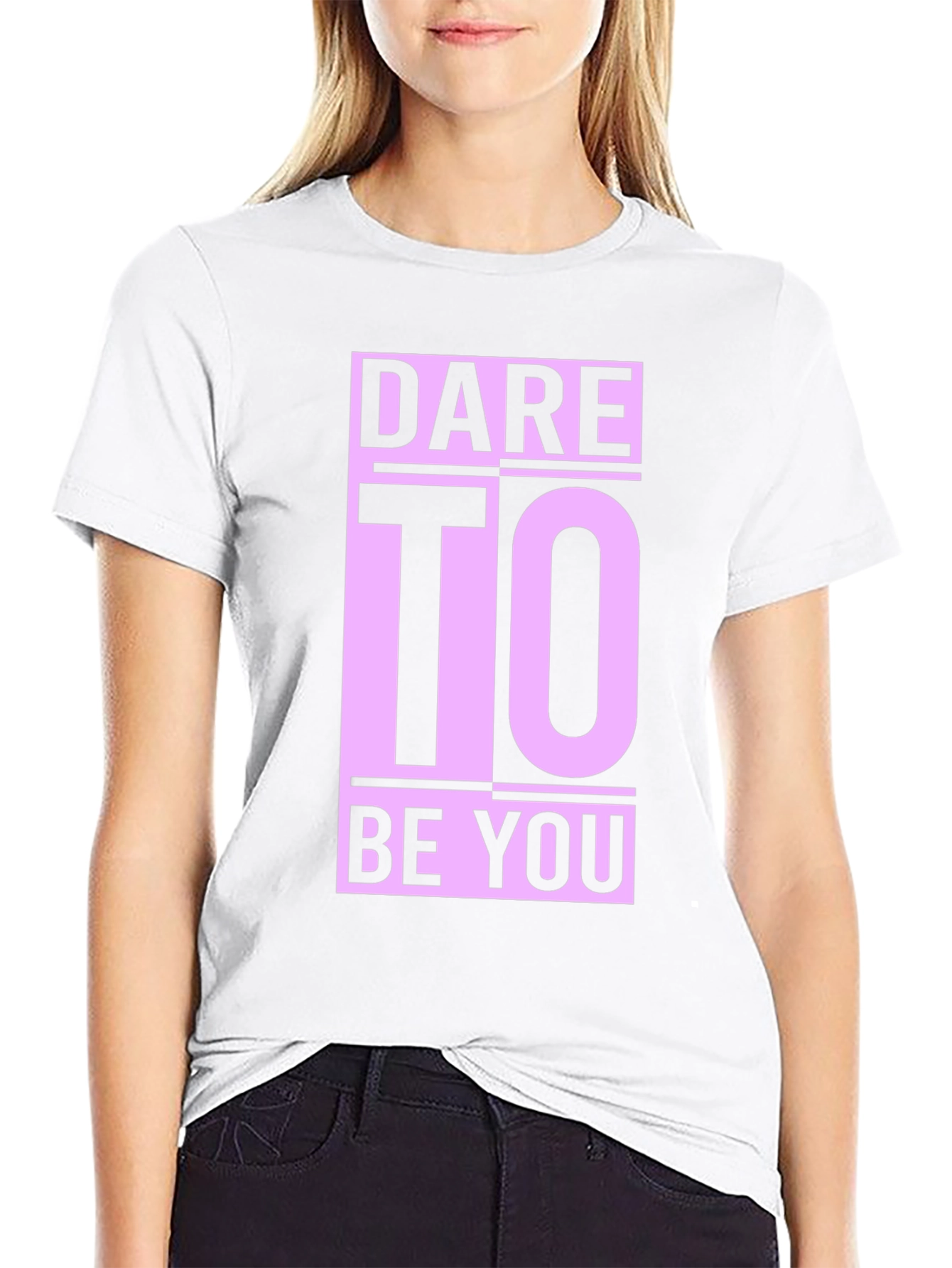 Black Dare To Be You Graphic Tee - Black Cotton Comfort view 9